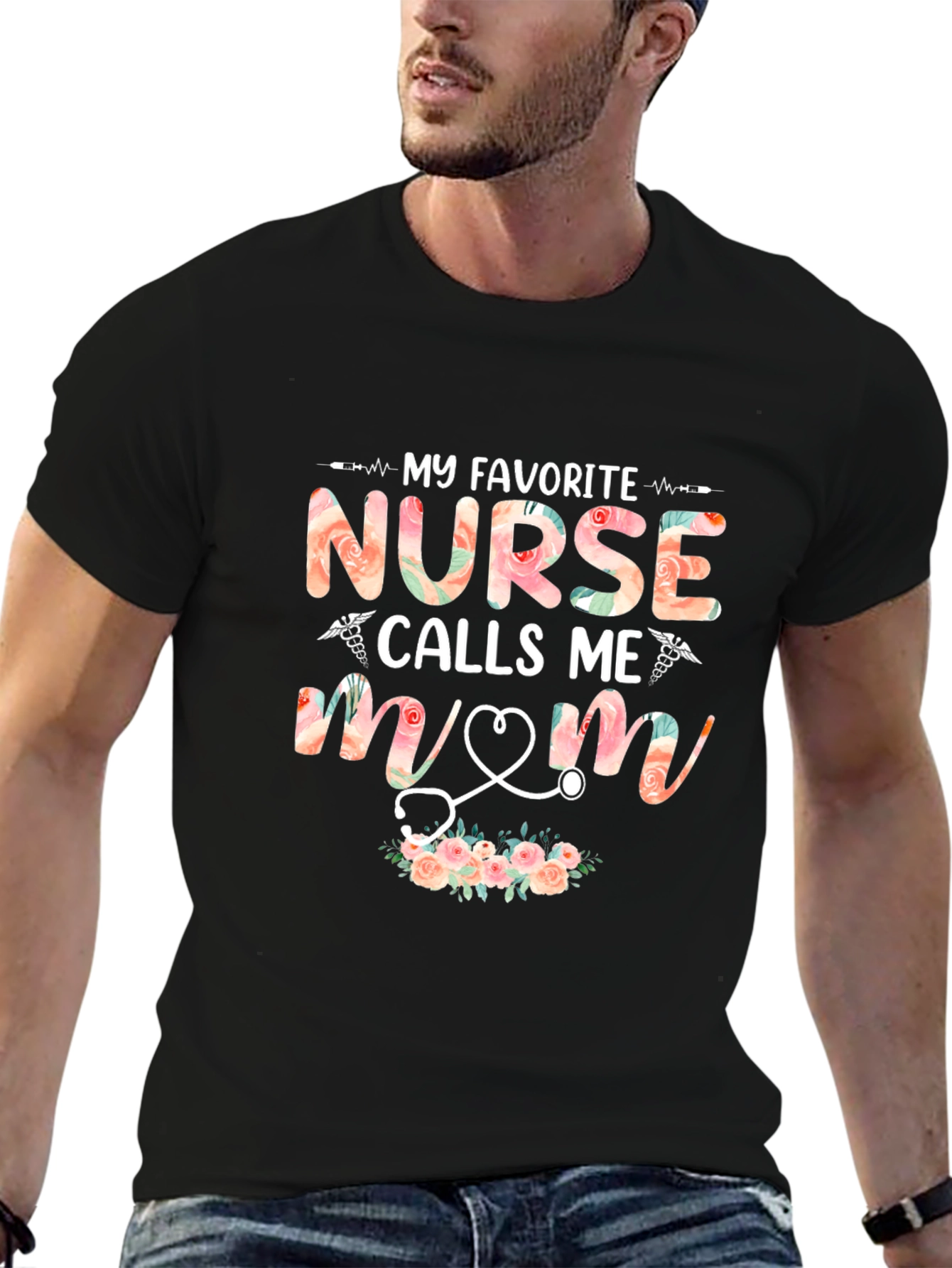 Nurse Mom T-Shirt Floral Nurse Tee