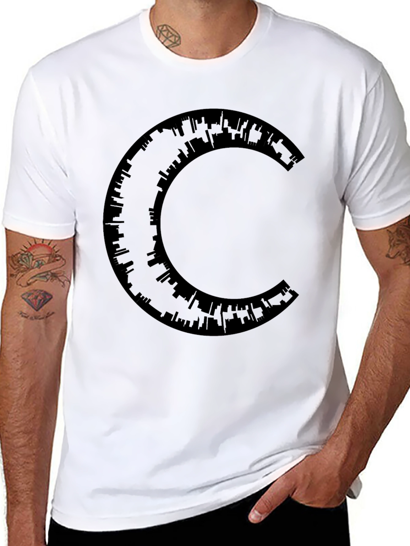 Skyline C Graphic Black T-Shirt