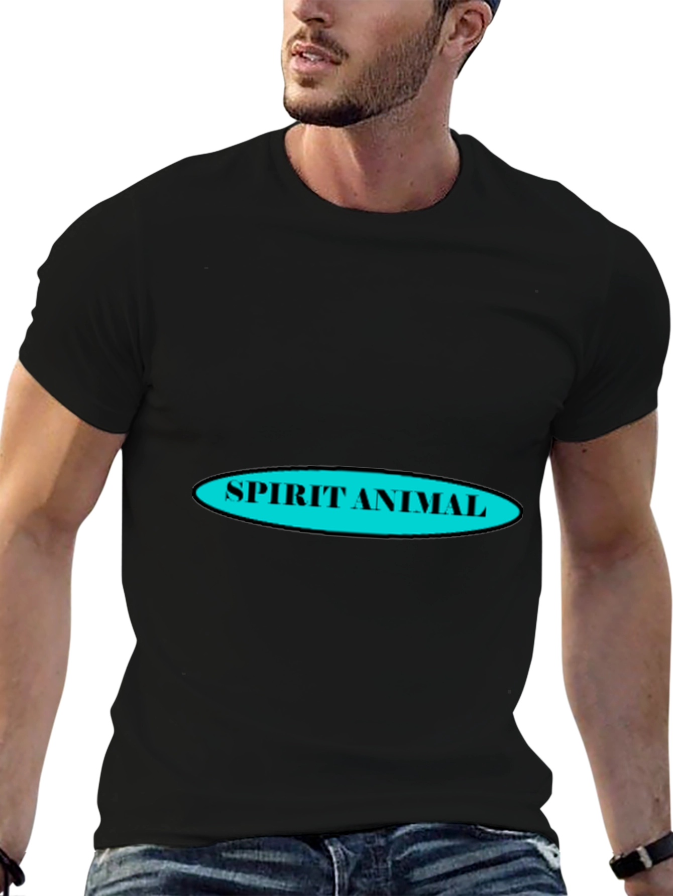 Spirit Animal Graphic Tee - Black Casual T-Shirt