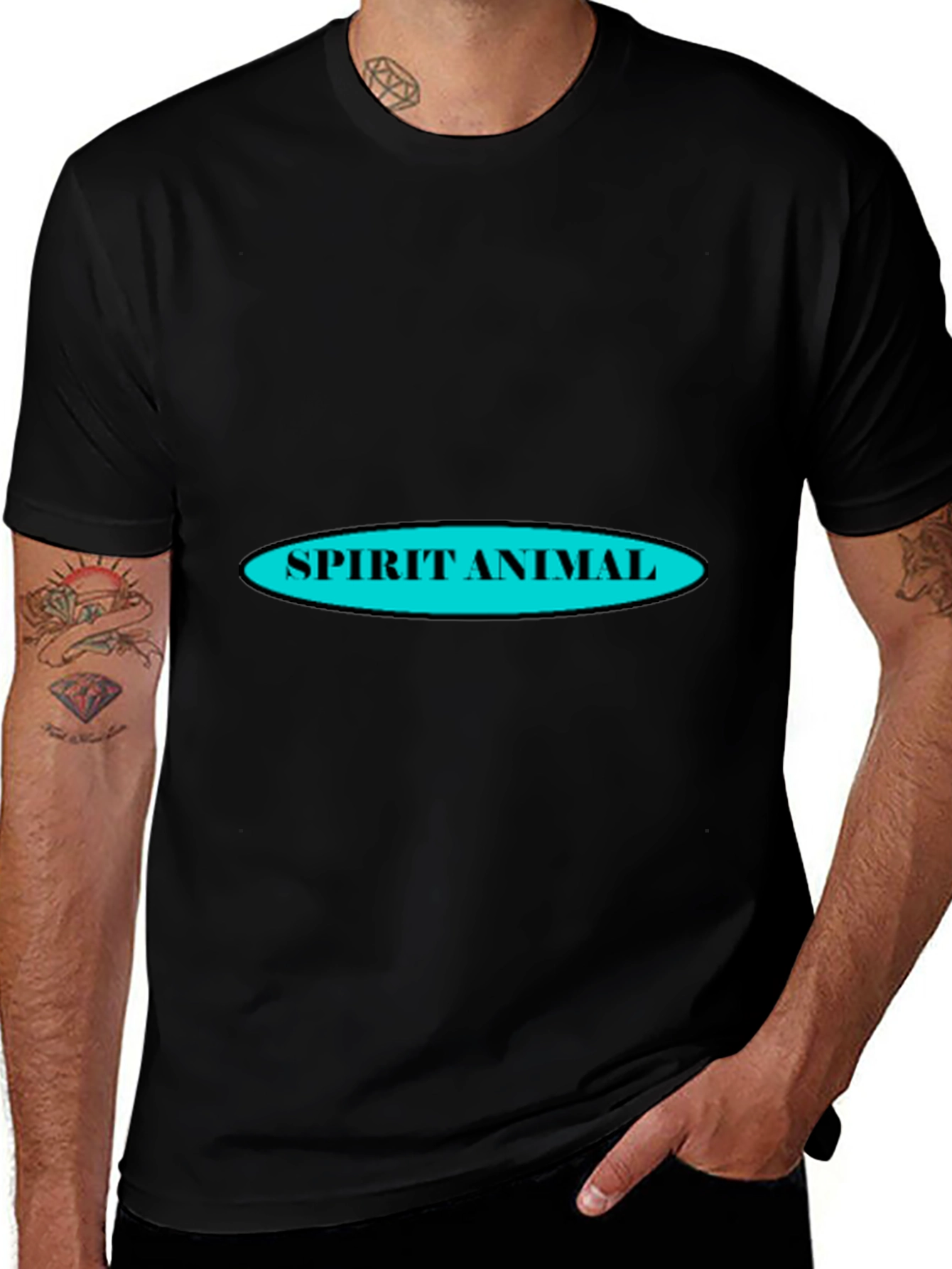 Spirit Animal Graphic Tee - Black Casual T-Shirt