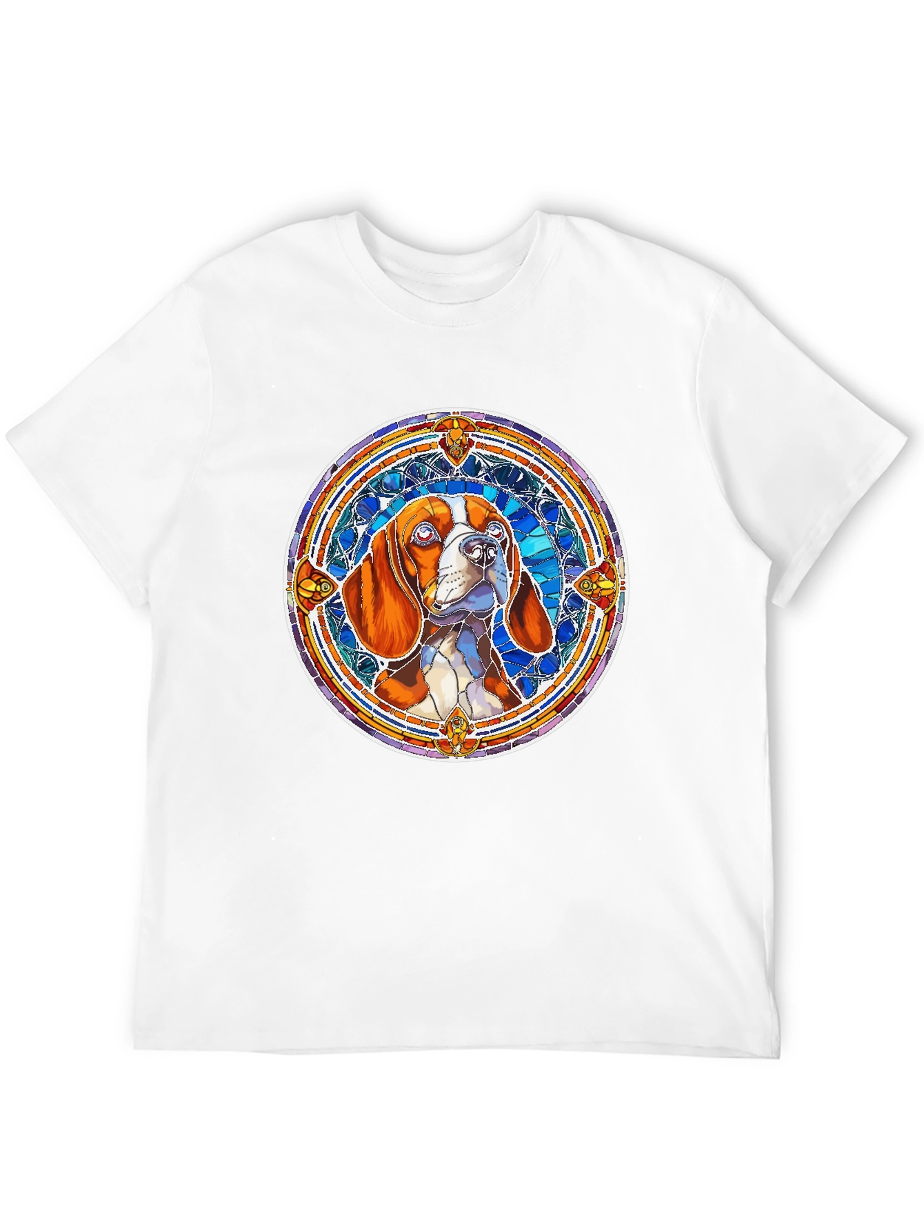Stained Glass Dog Graphic Tee - Unique Design
