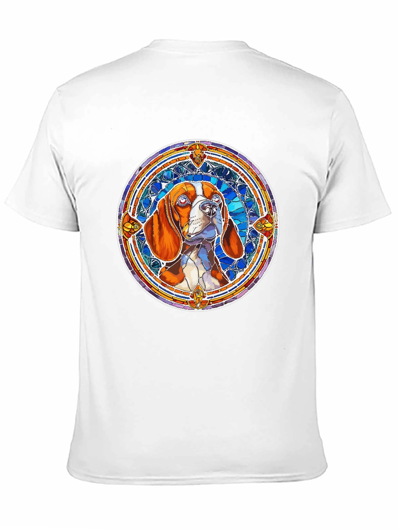Stained Glass Dog Graphic Tee - Unique Design