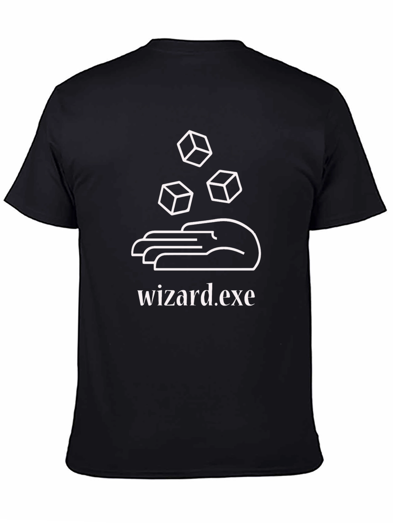 Wizard.exe T-Shirt - Black Cotton Graphic Tee