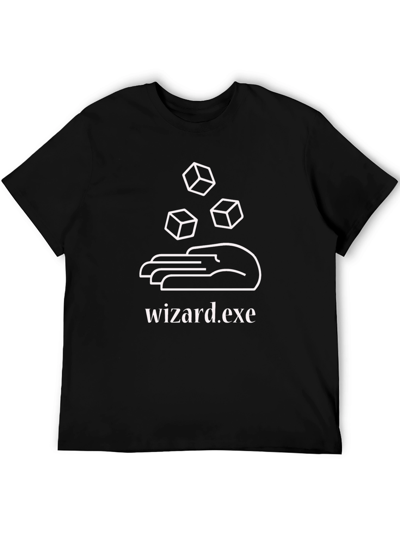 Wizard.exe T-Shirt - Black Cotton Graphic Tee