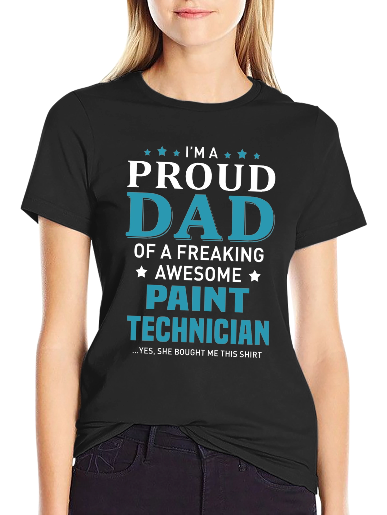 Proud Dad Paint Technician Graphic T-Shirt