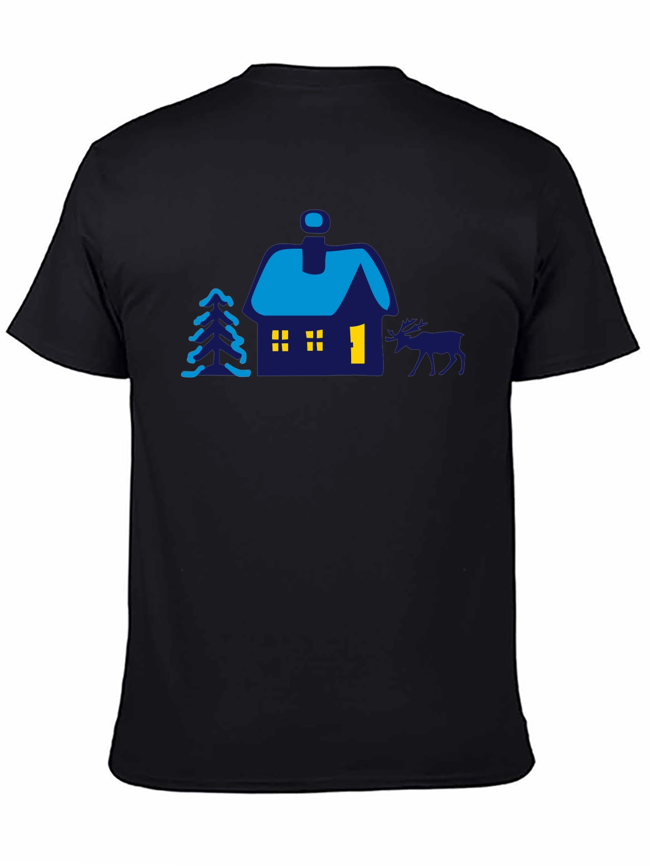 Cabin Scene Graphic Tee - Mens Black T-Shirt