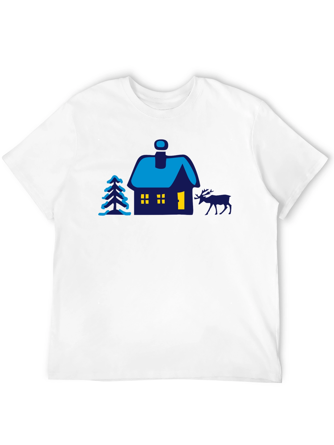 Cabin Scene Graphic Tee - Mens Black T-Shirt