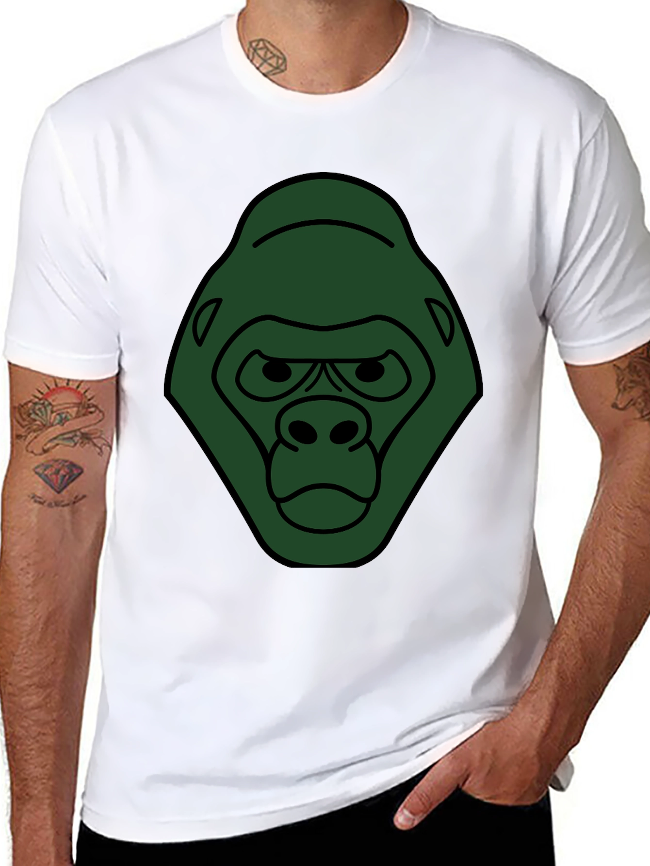 Gorilla Graphic Black T-Shirt - Unique Animal Tee