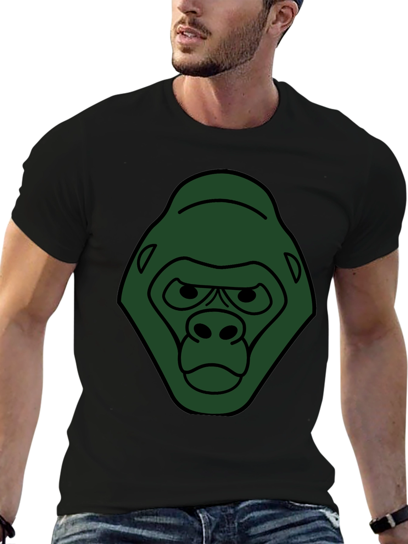 Gorilla Graphic Black T-Shirt - Unique Animal Tee