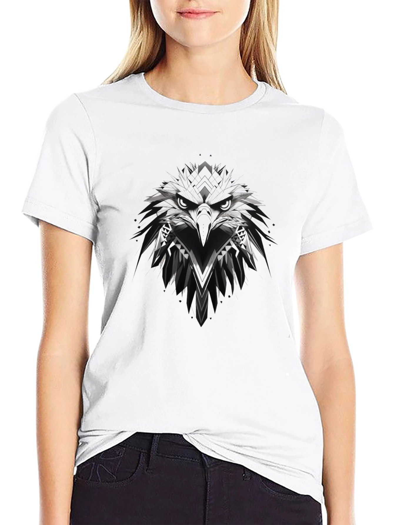 Mens Black Eagle Graphic T-Shirt