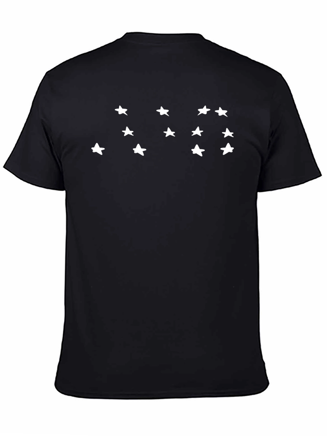 Mens Black T-Shirt with Star Graphic