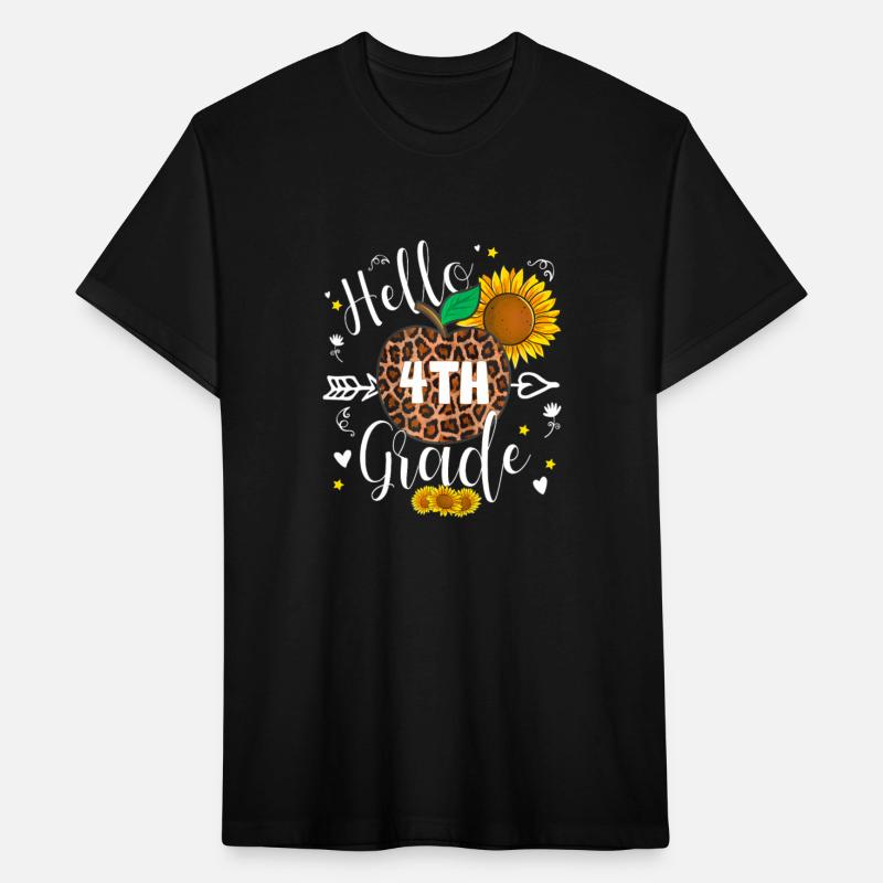 4th Grade Back To School Leopard Print Sunflower