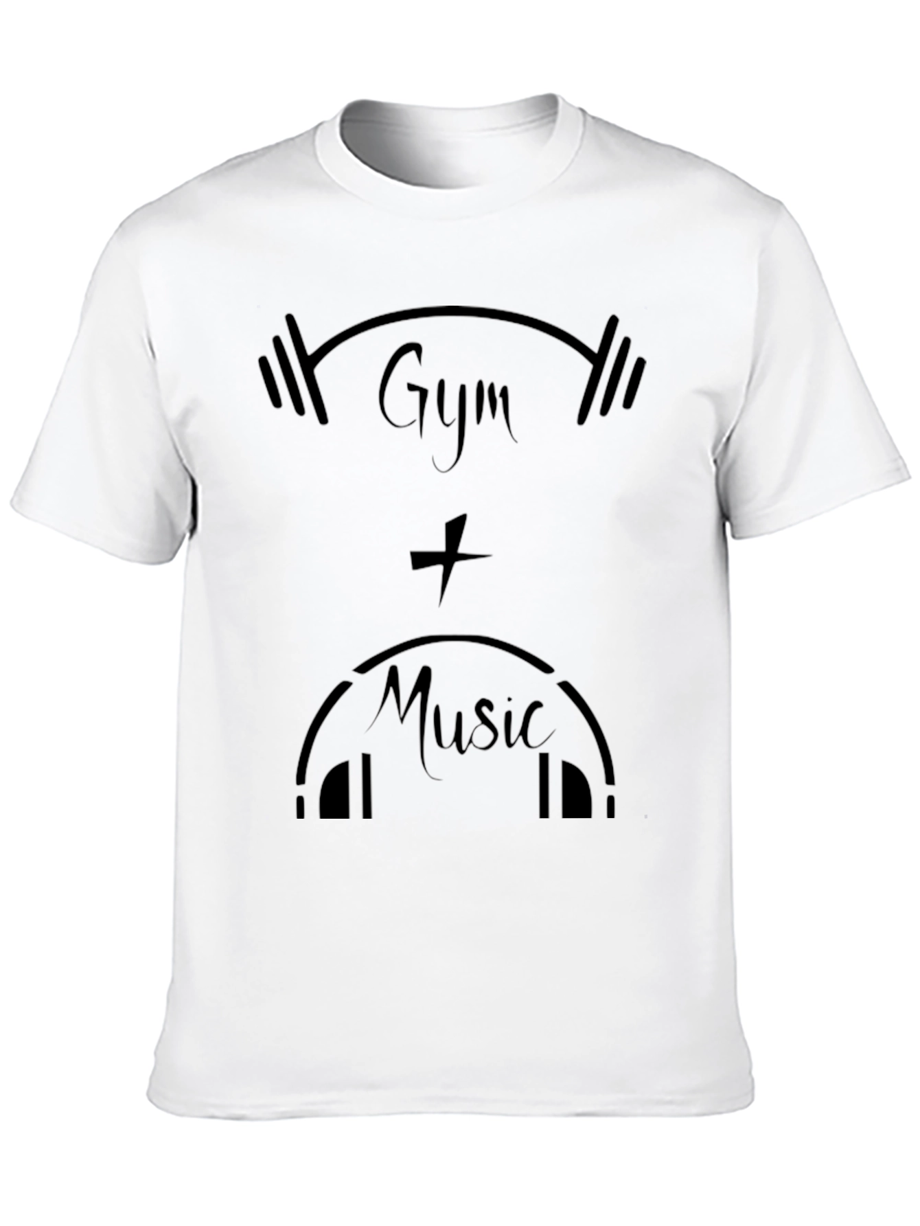 Gym & Music Black Graphic Tee Shirt