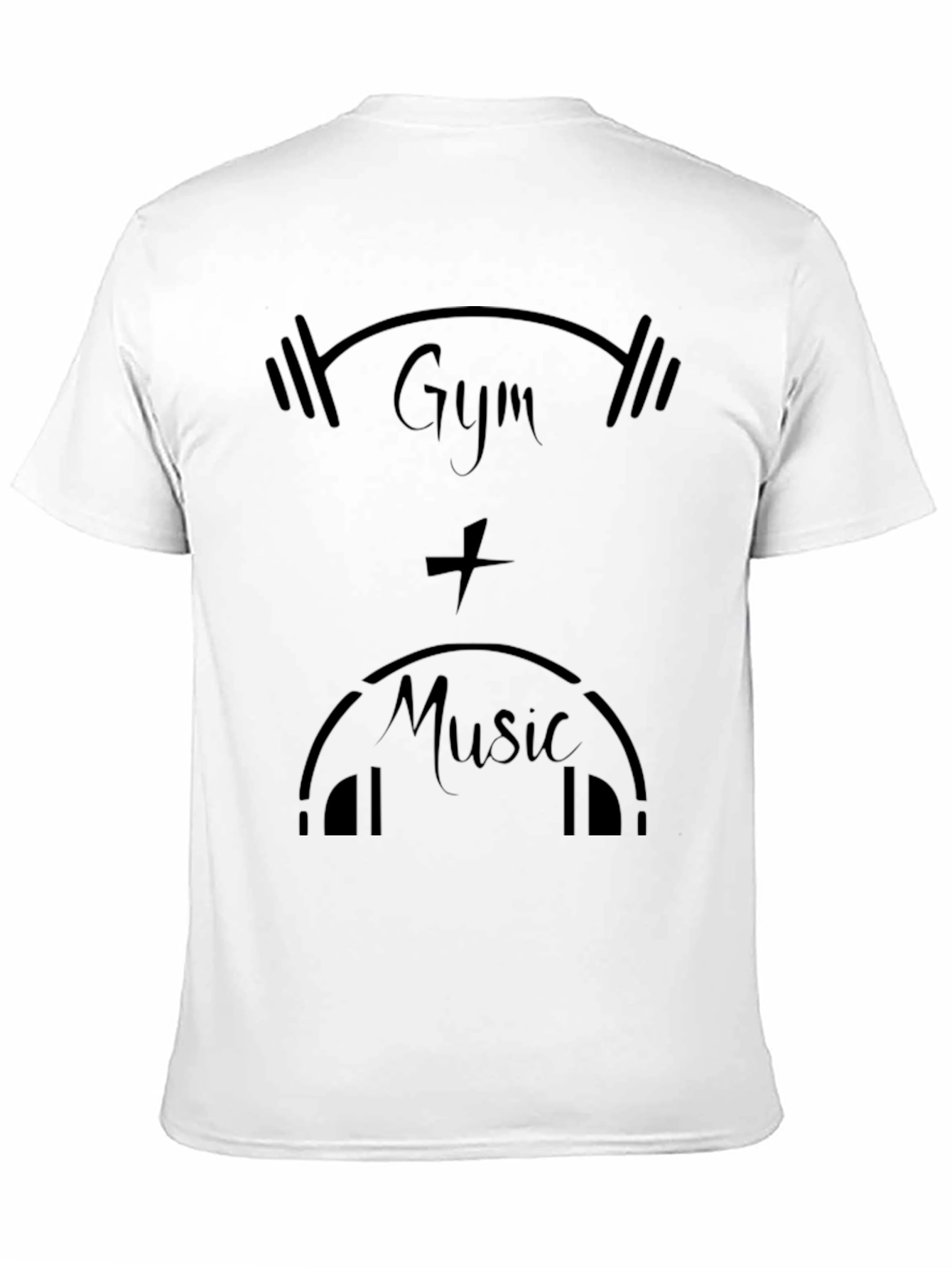 Gym & Music Black Graphic Tee Shirt