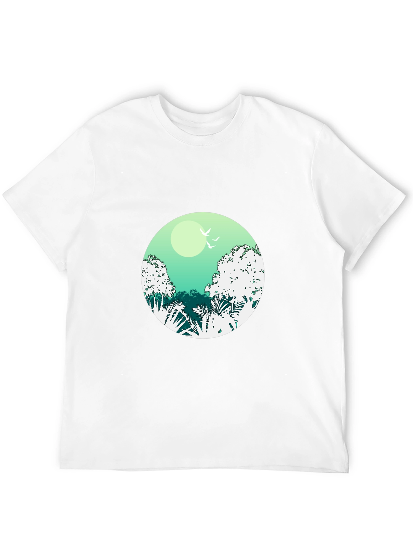 Nature Scene Graphic Tee - Soft Black Cotton Shirt