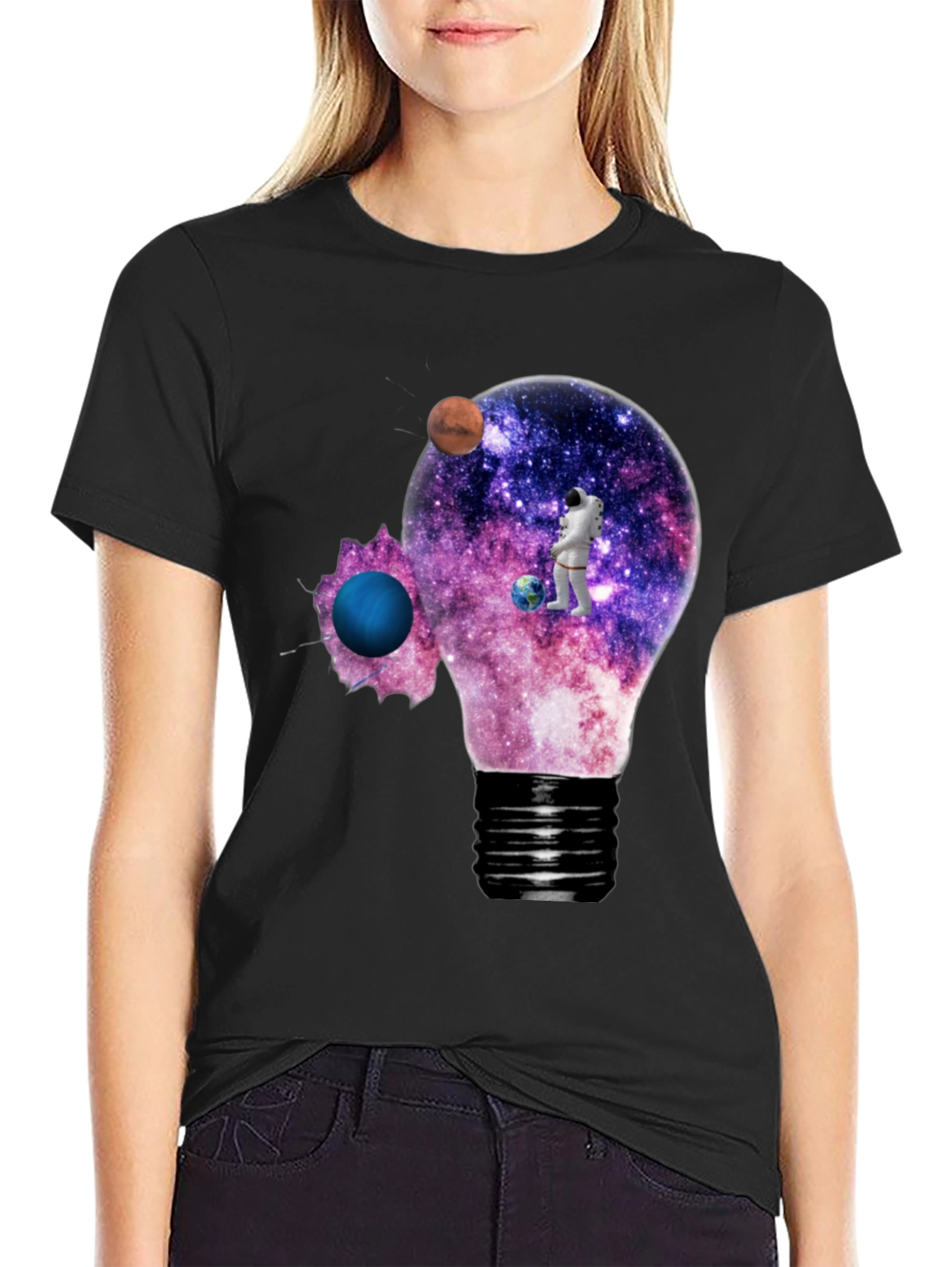 Cosmic Astronaut Light Bulb T-Shirt