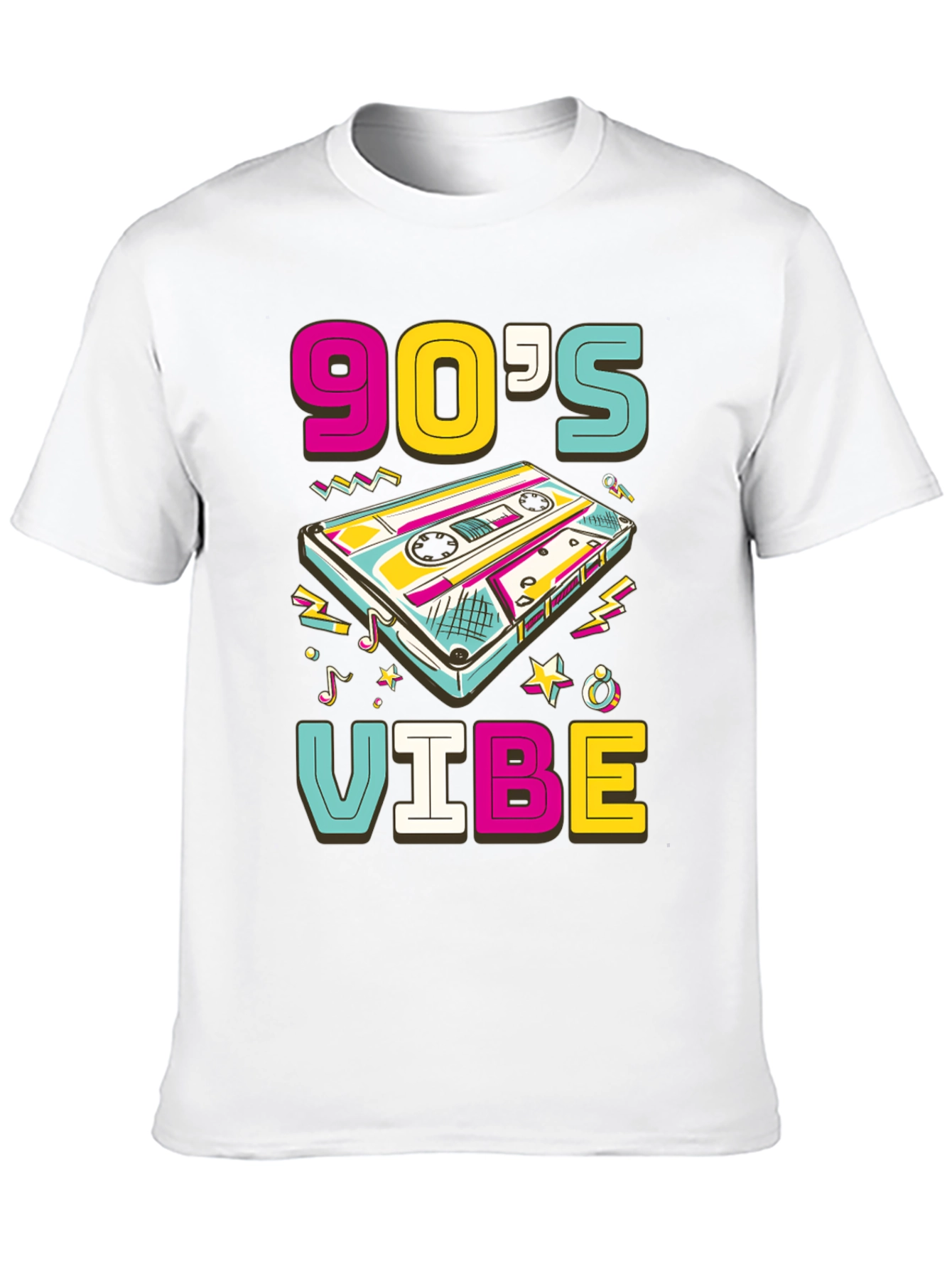 90s Vibe Graphic Tee - Retro Cassette Design
