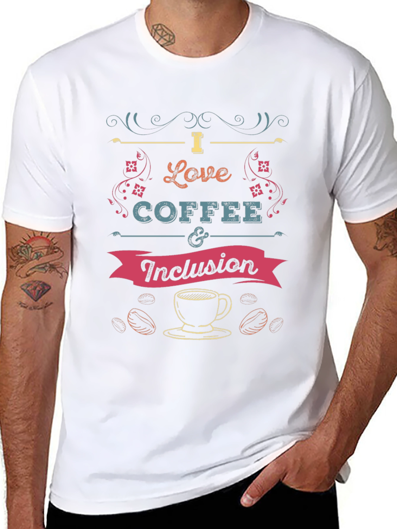 I Love Coffee and Inclusion T-Shirt