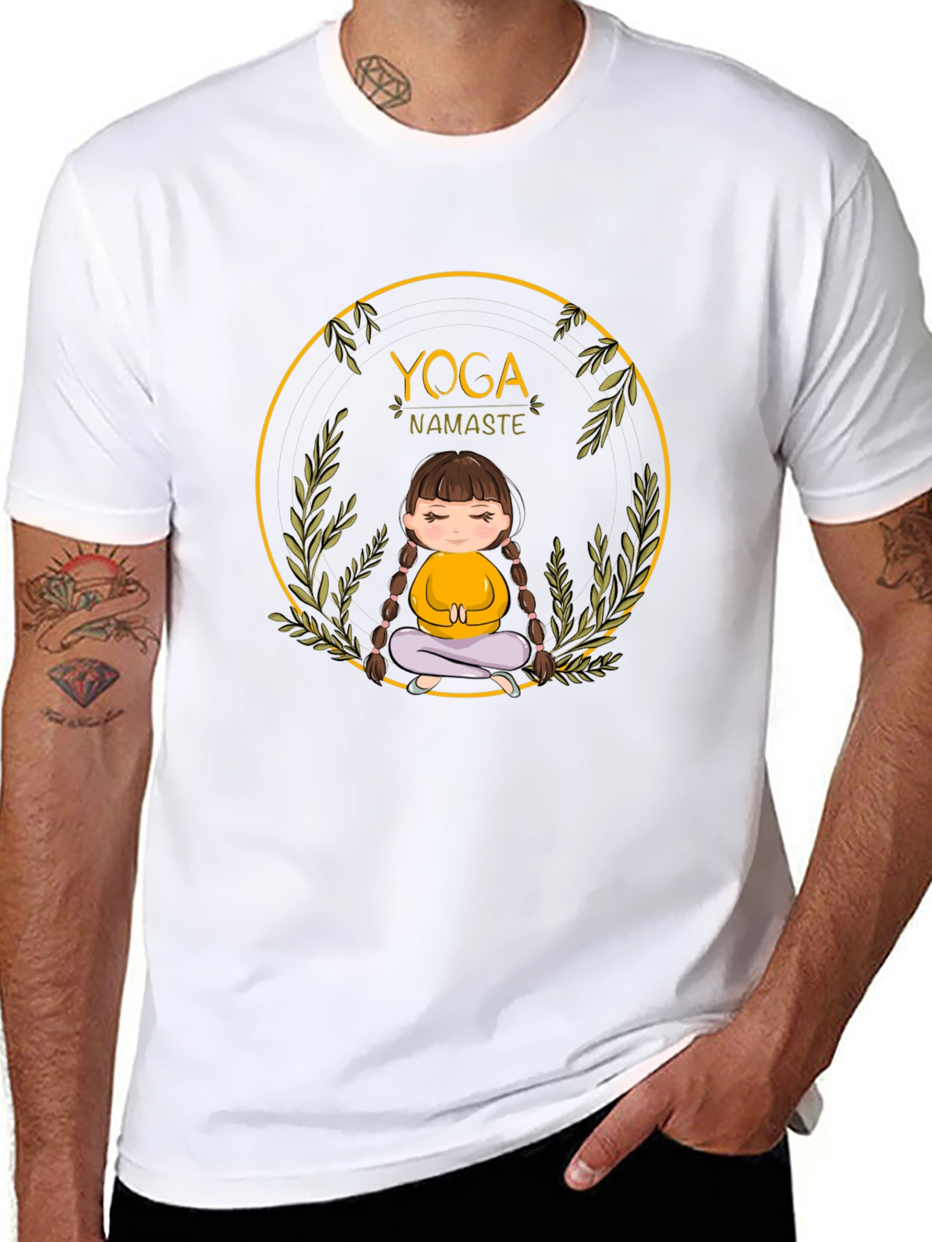 Yoga Girl Black T-Shirt - Namaste Meditation Tee