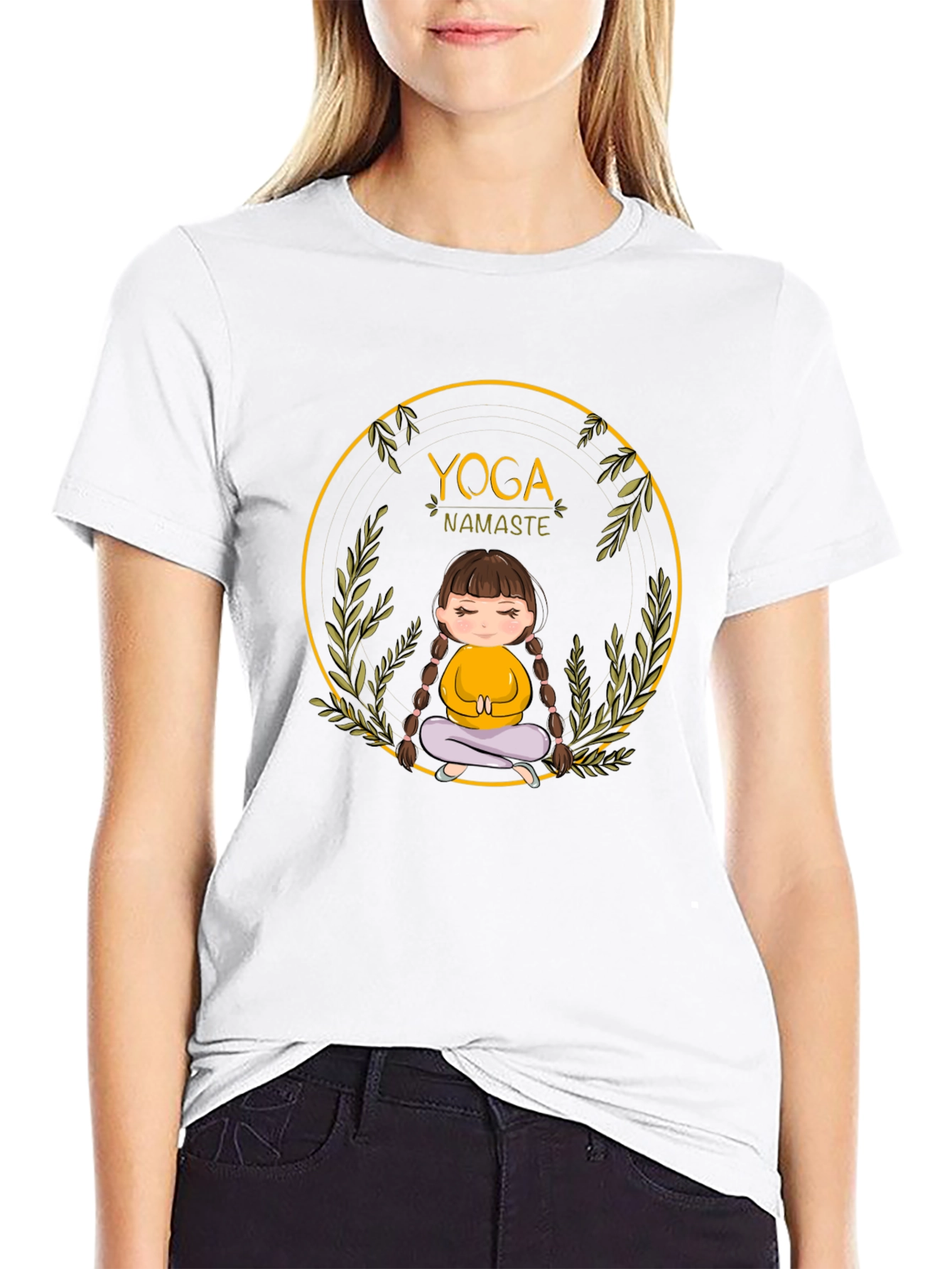 Yoga Girl Black T-Shirt - Namaste Meditation Tee