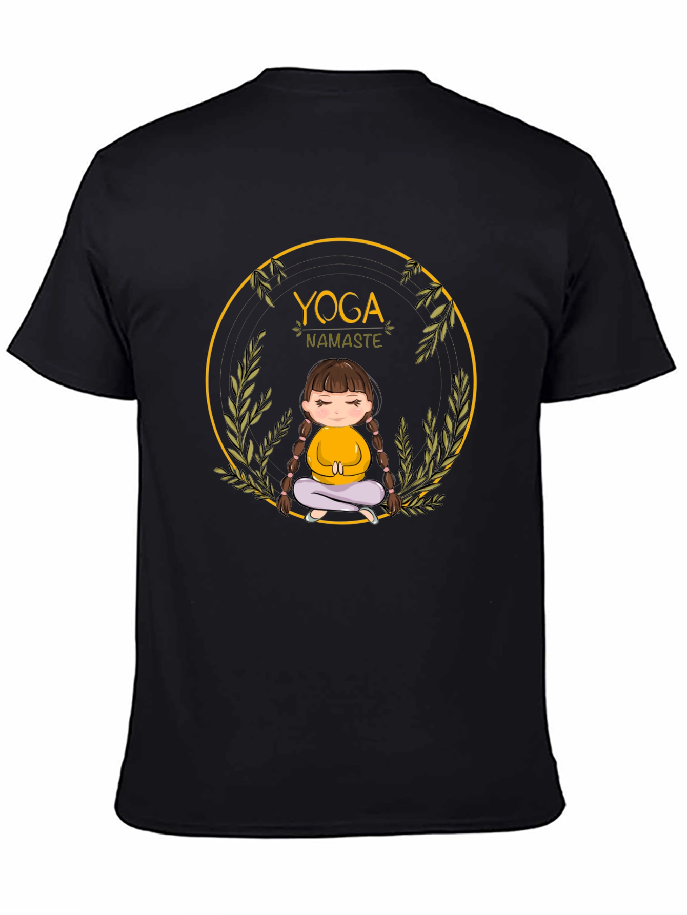 Yoga Girl Black T-Shirt - Namaste Meditation Tee