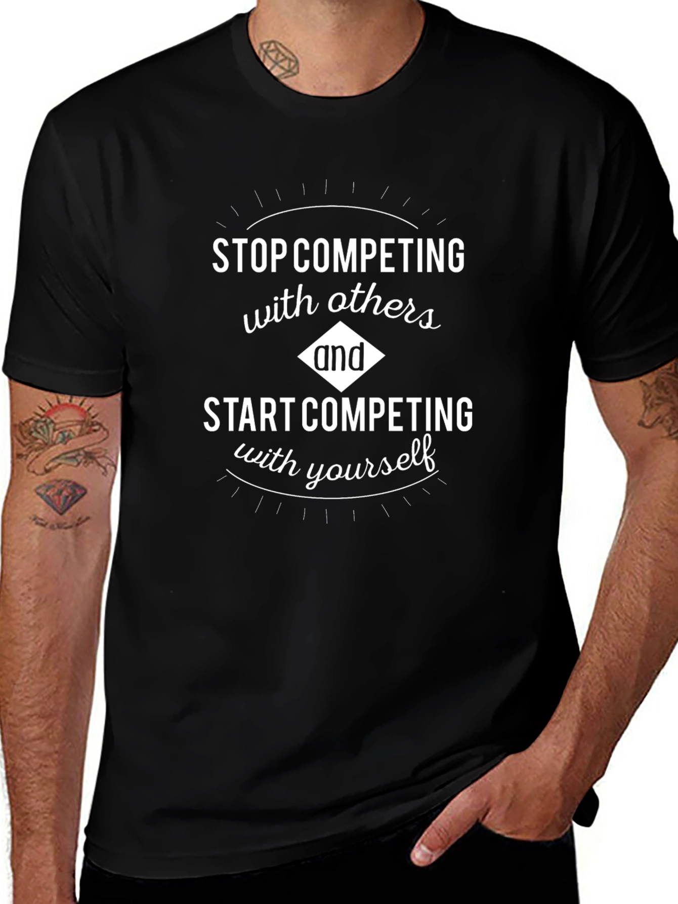 Motivational T-Shirt: Stop Competing Start with Yourself