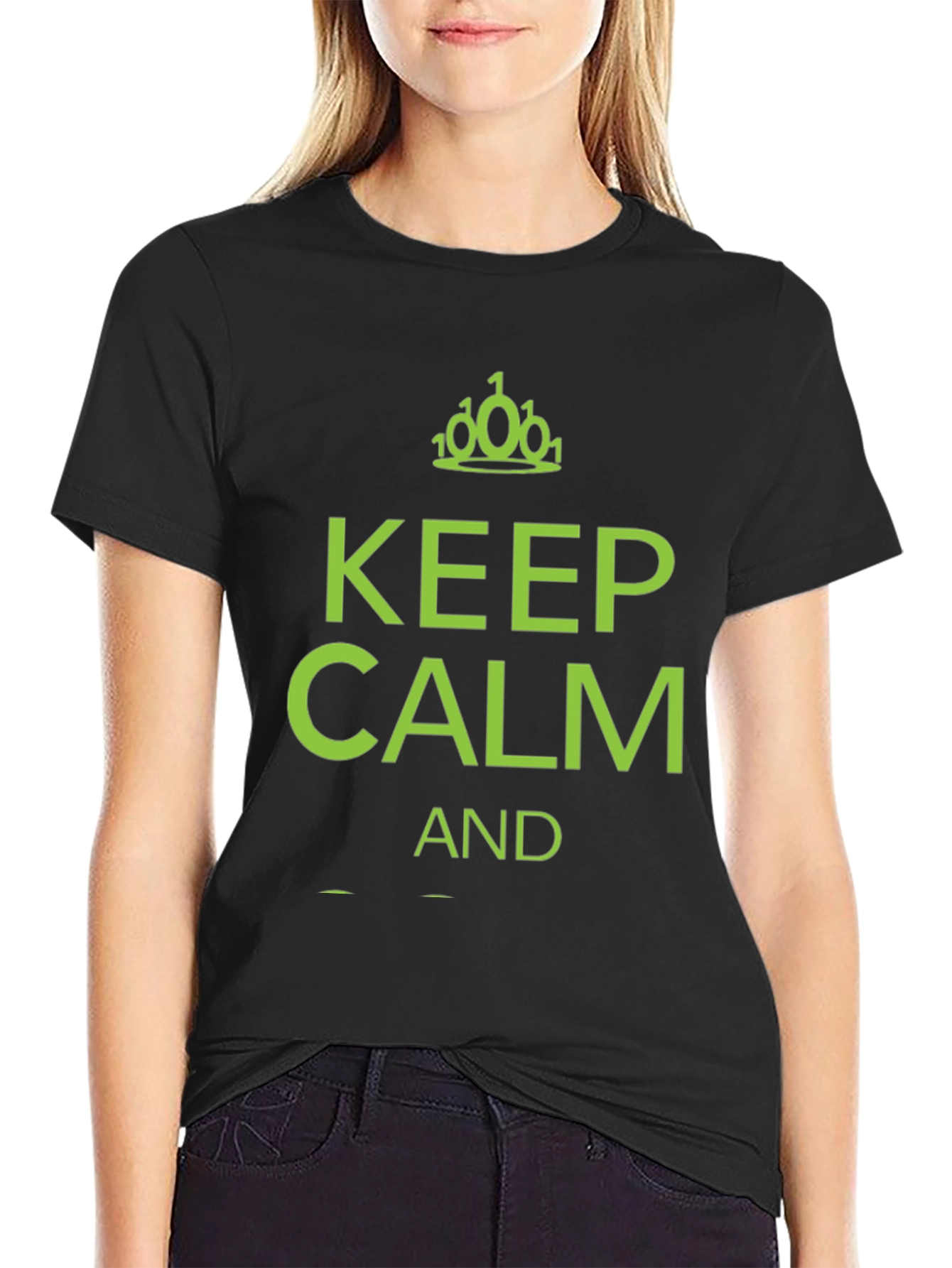 Keep Calm Code On Black T-Shirt