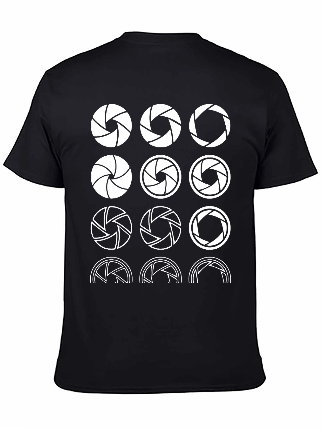 Aperture Camera Lens Black Graphic T-Shirt