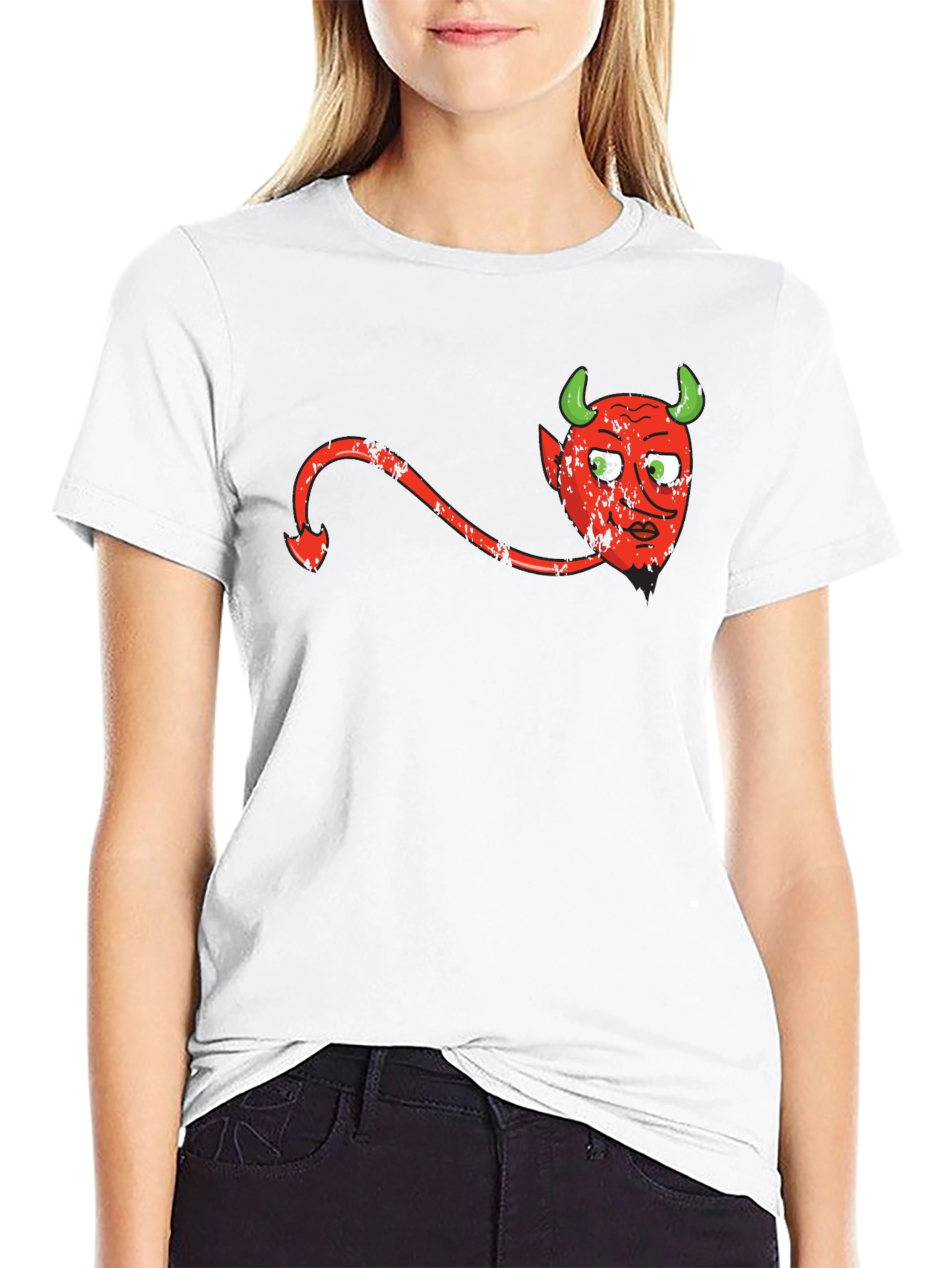 Devil Graphic Print Black T-Shirt