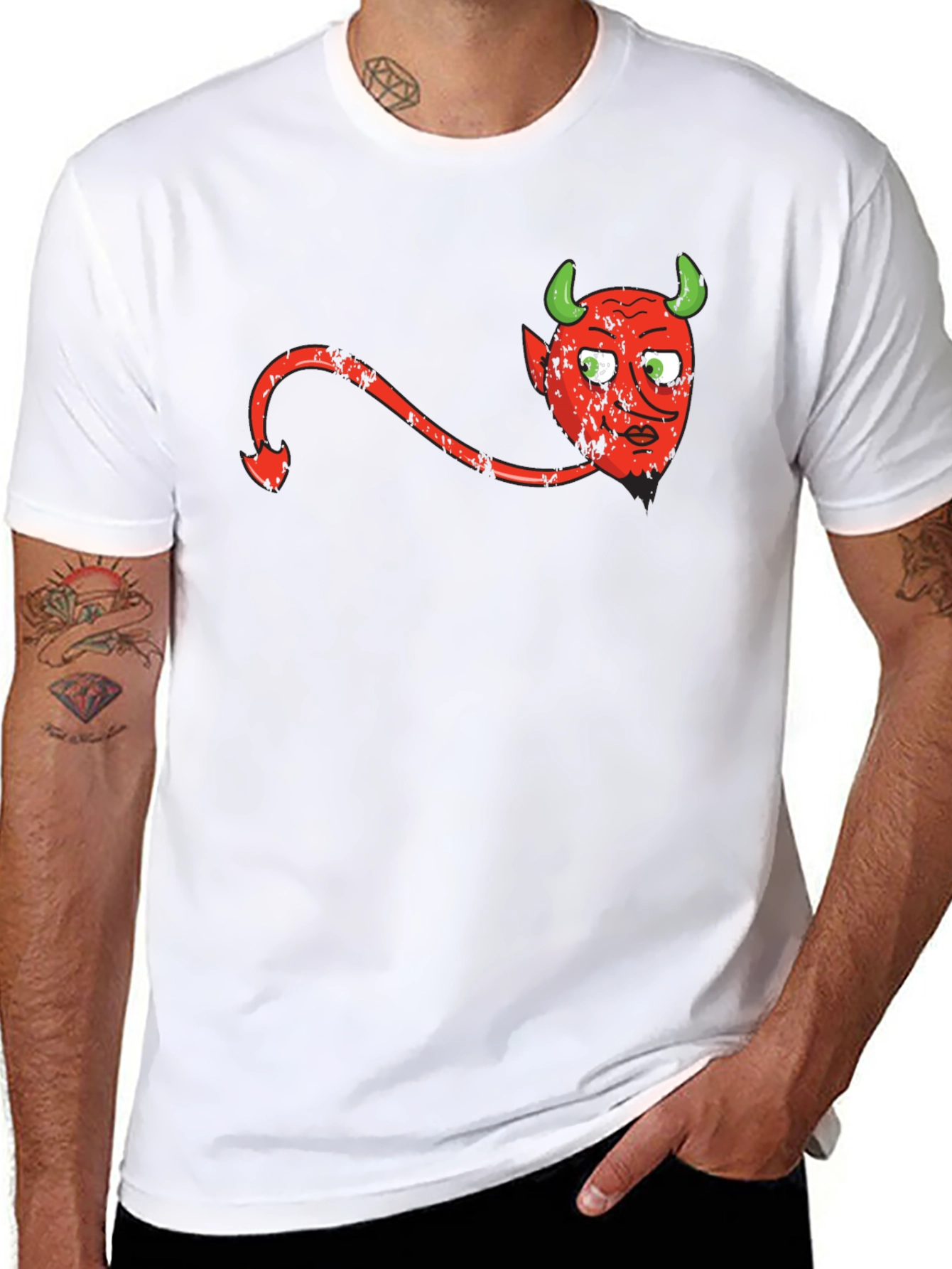 Devil Graphic Print Black T-Shirt