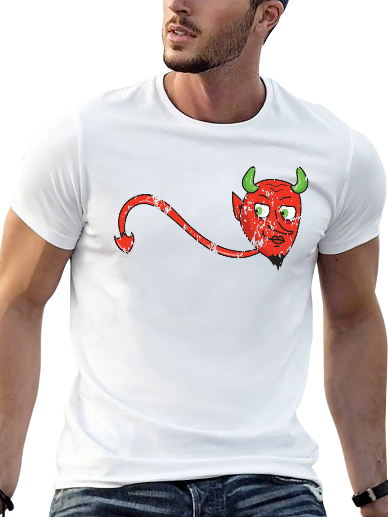 Devil Graphic Print Black T-Shirt