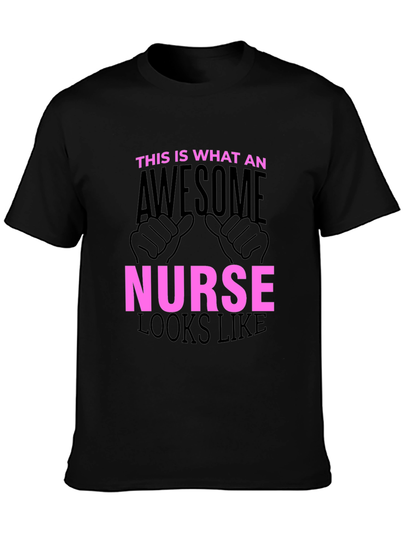 Awesome Nurse Graphic Tee - Black Cotton T-Shirt