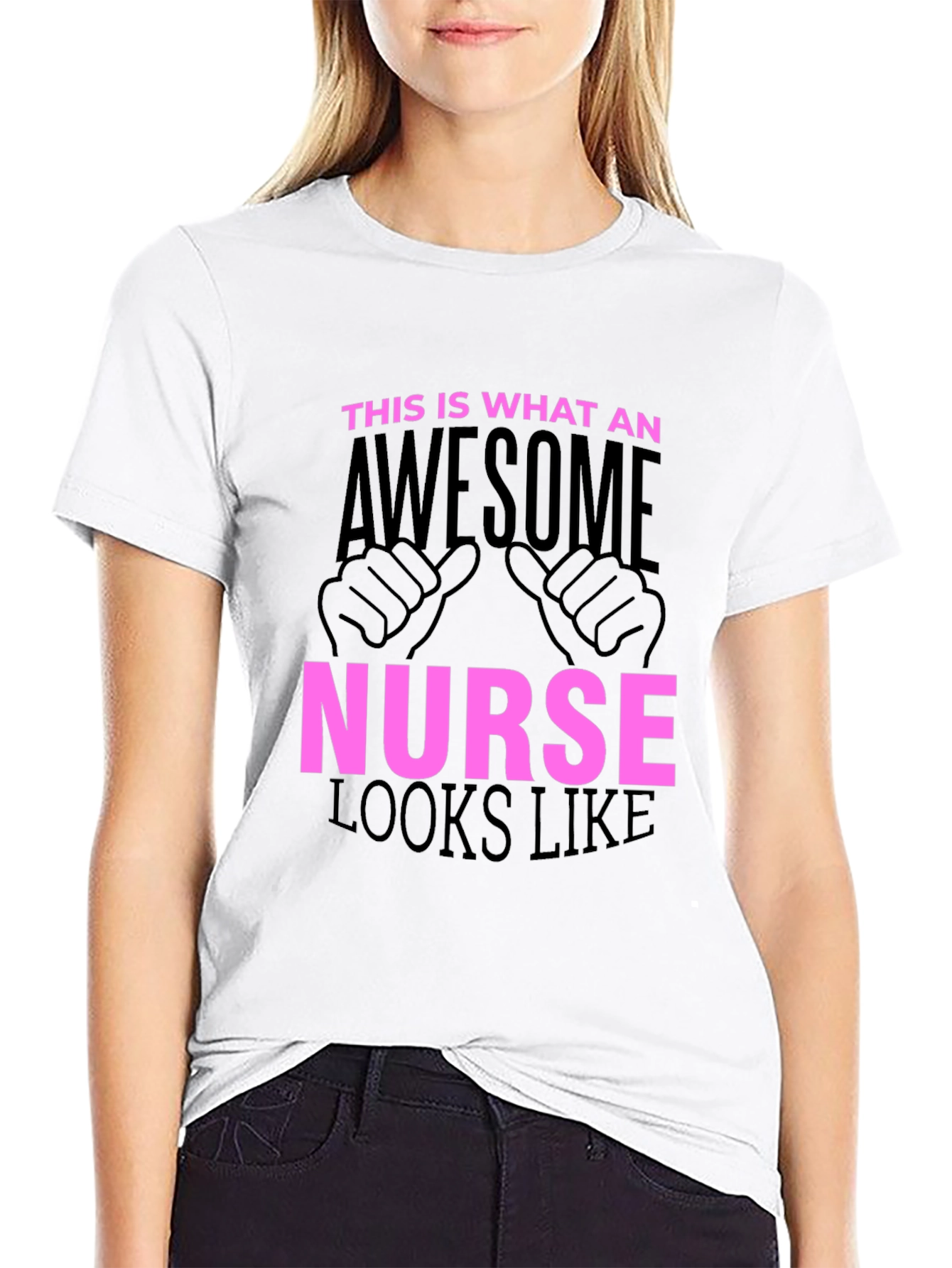 Awesome Nurse Graphic Tee - Black Cotton T-Shirt