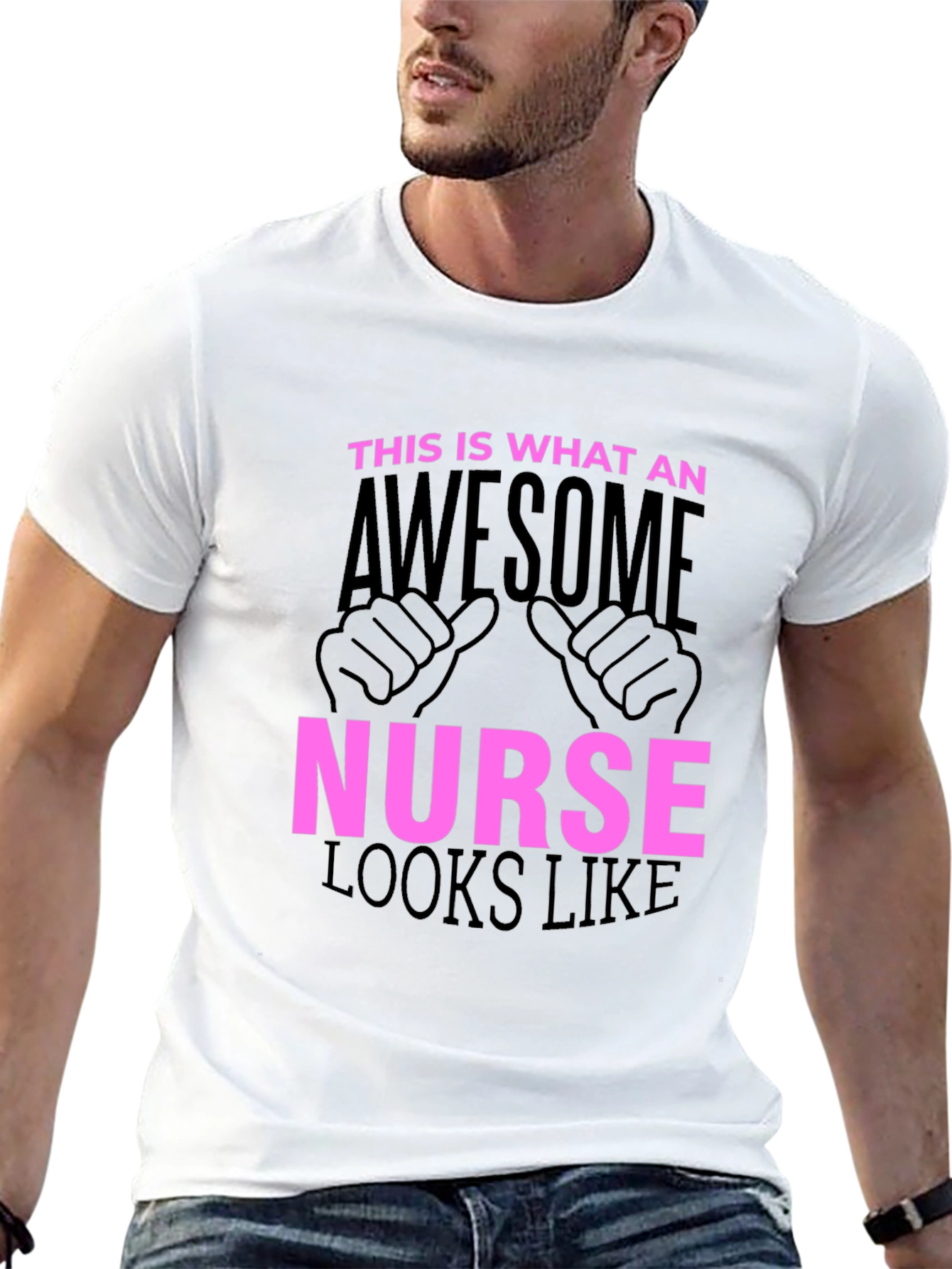 Awesome Nurse Graphic Tee - Black Cotton T-Shirt