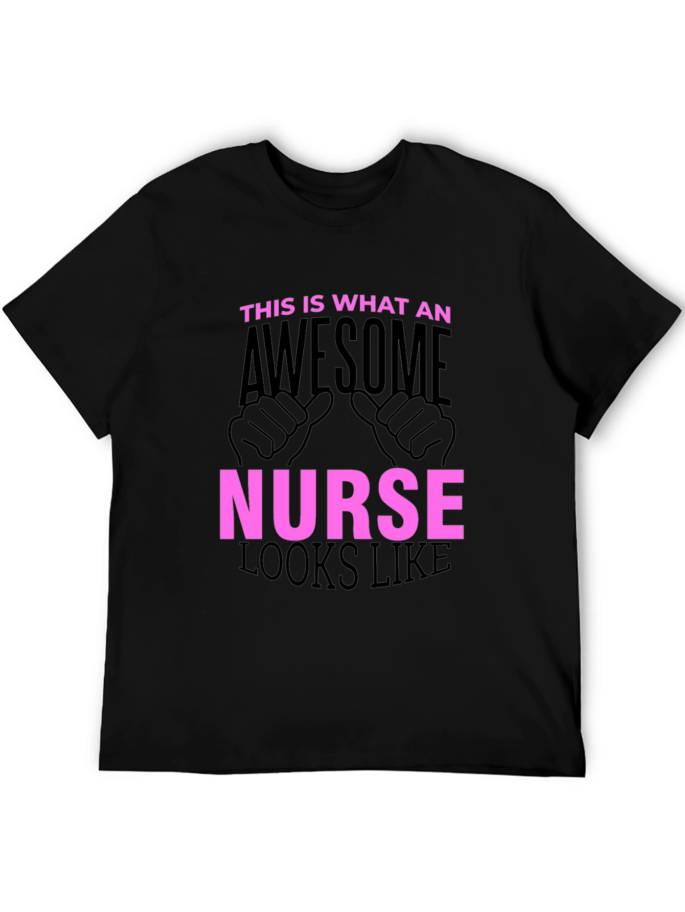 Awesome Nurse Graphic Tee - Black Cotton T-Shirt