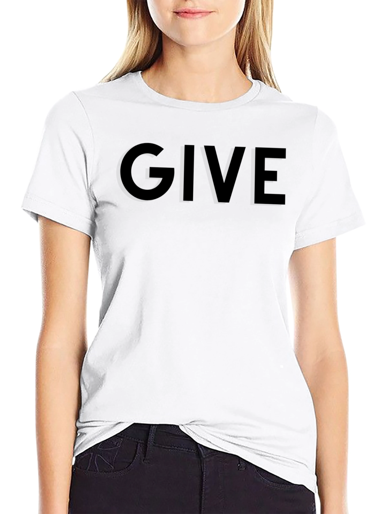 GIVE Black Graphic Tee - Stylish Mens T-Shirt