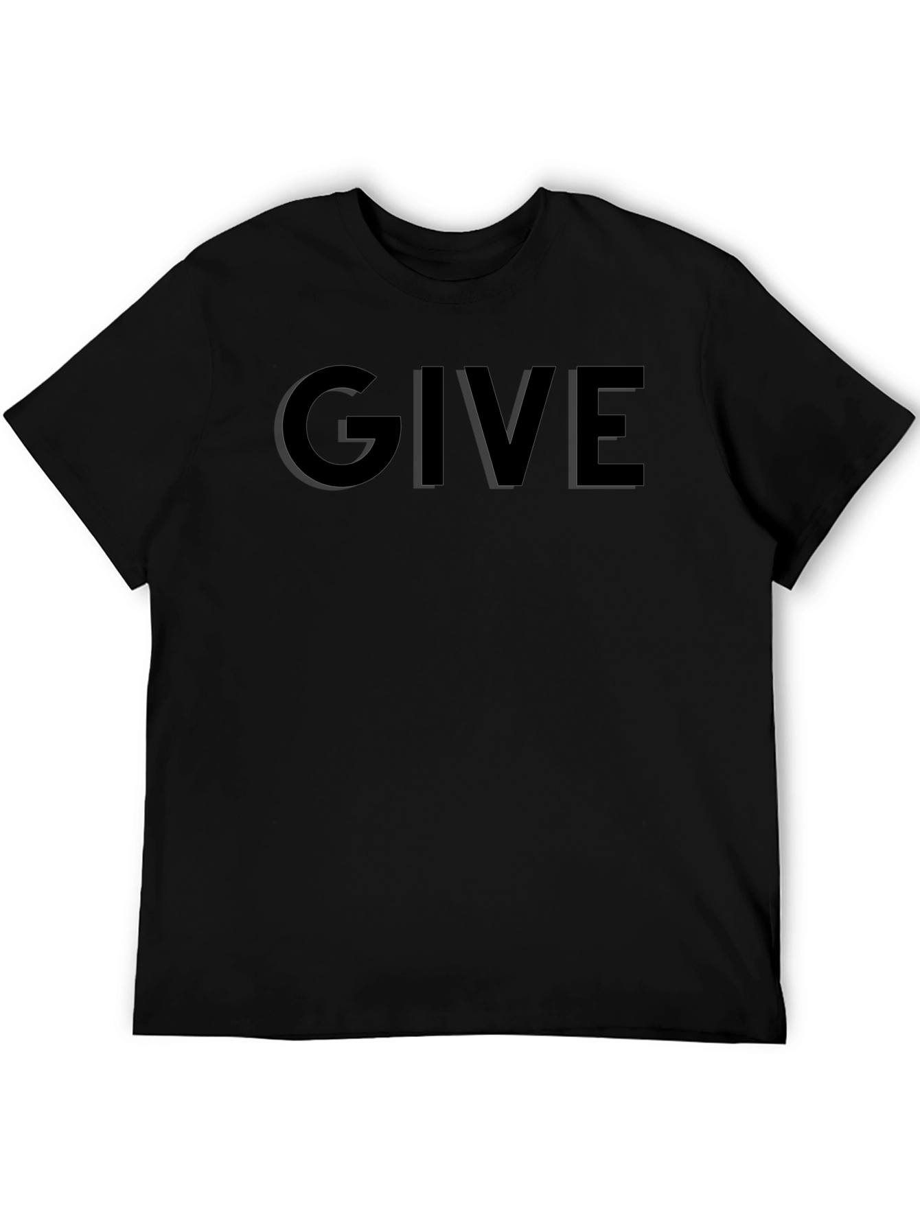 GIVE Black Graphic Tee - Stylish Mens T-Shirt