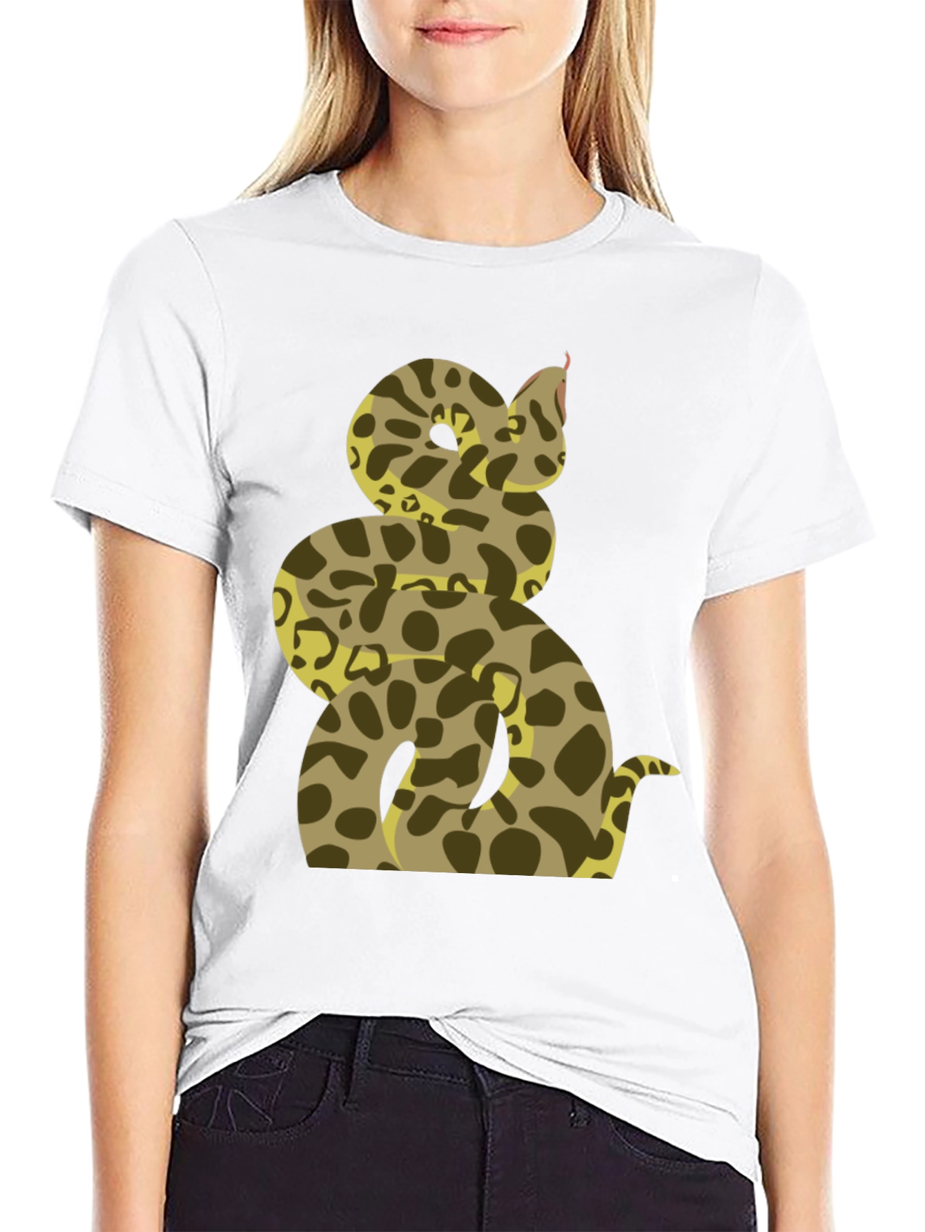 Snake Print T-Shirt - Mens Casual Tee