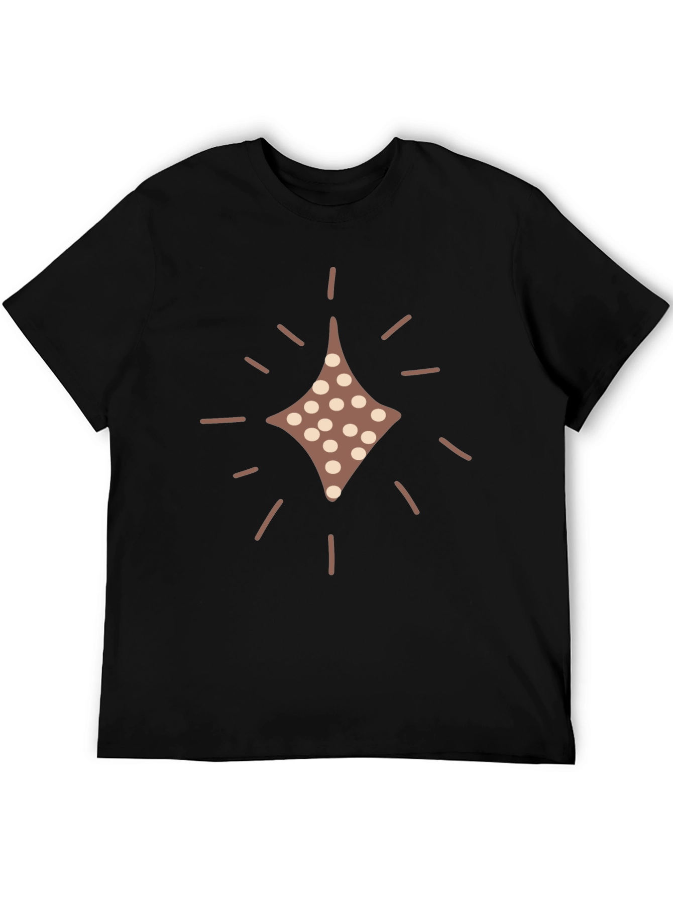 Stylish Black Tee with Diamond Dot Design