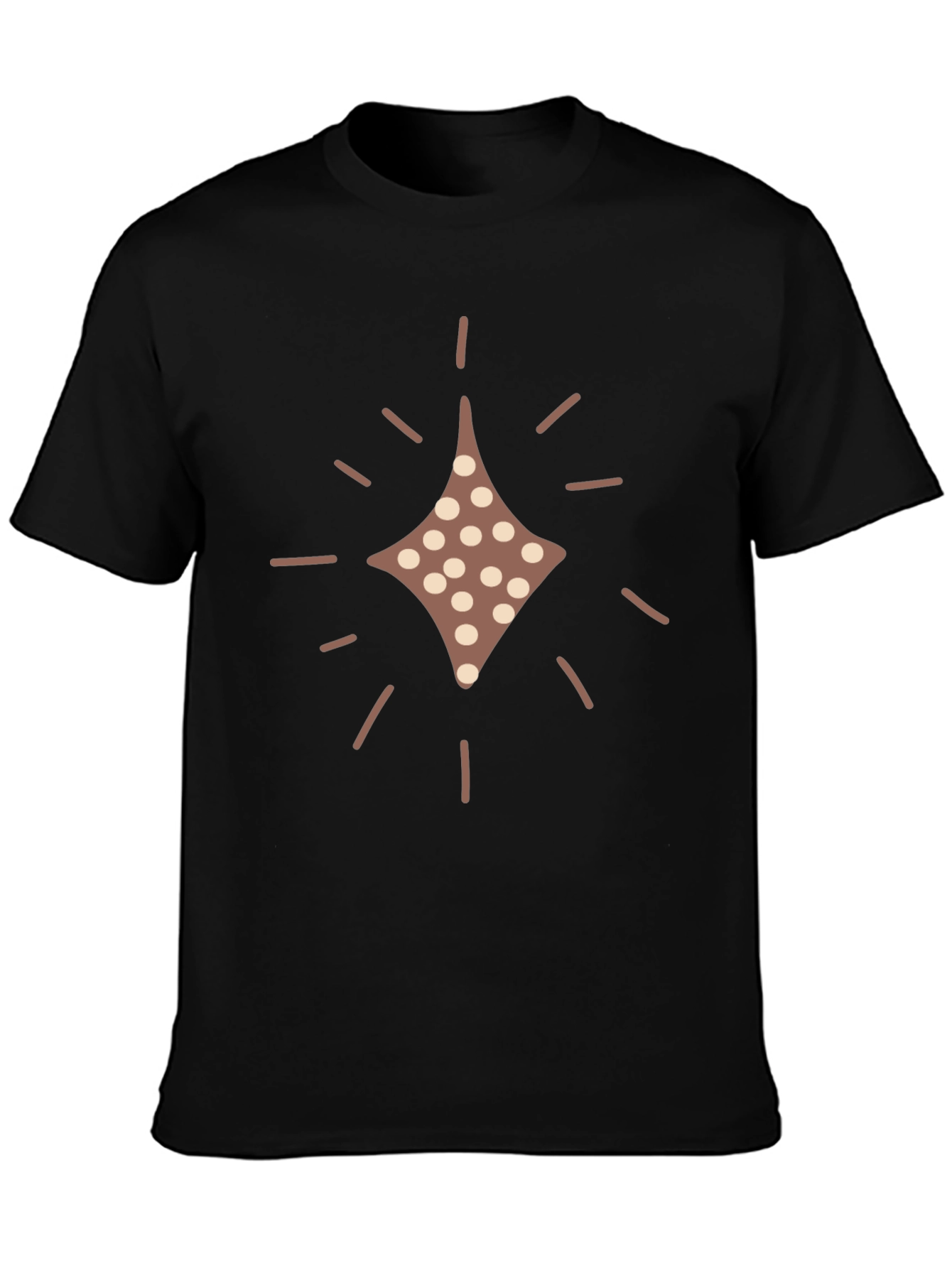 Stylish Black Tee with Diamond Dot Design