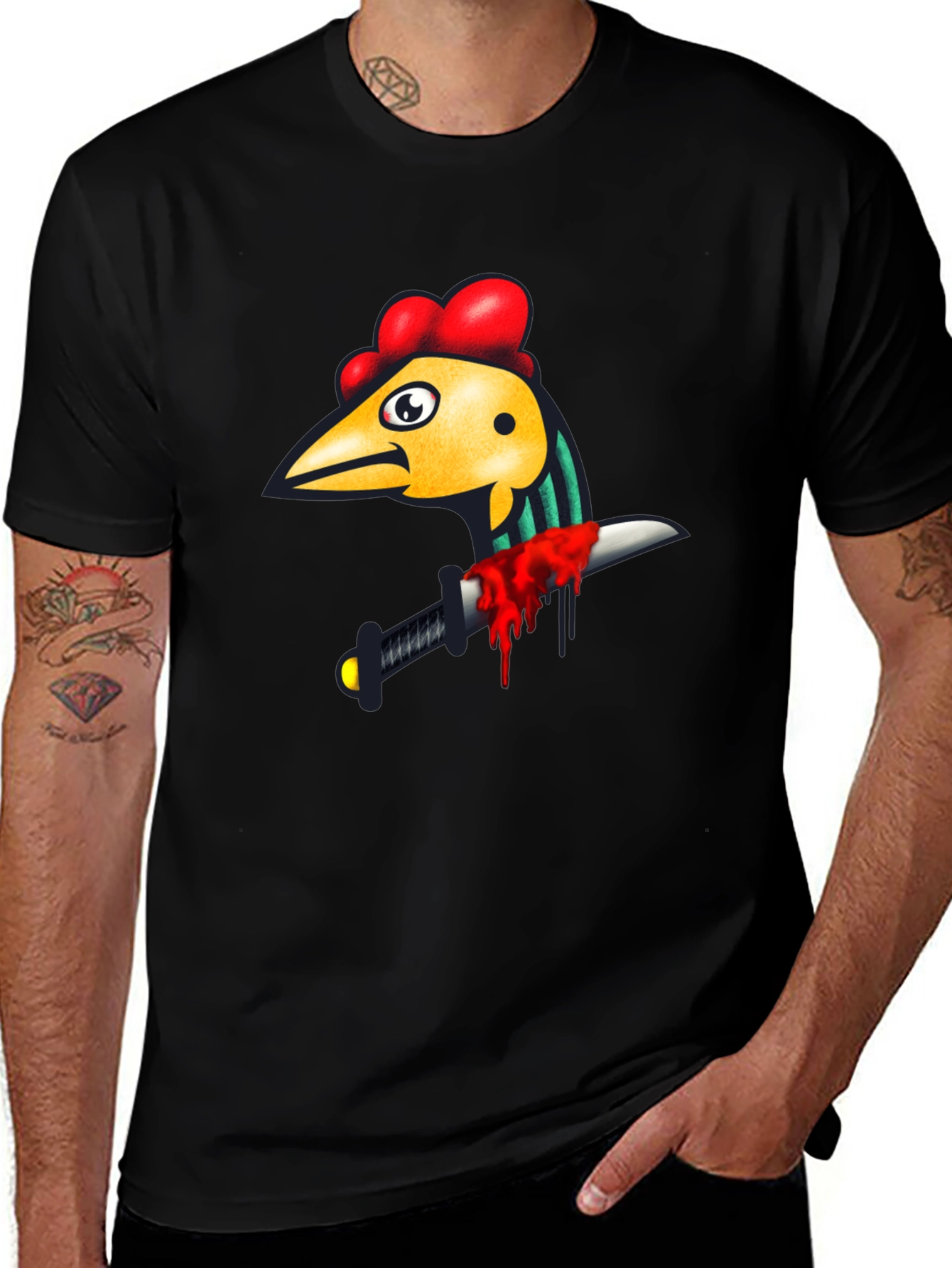 Chicken & Dagger Black T-Shirt