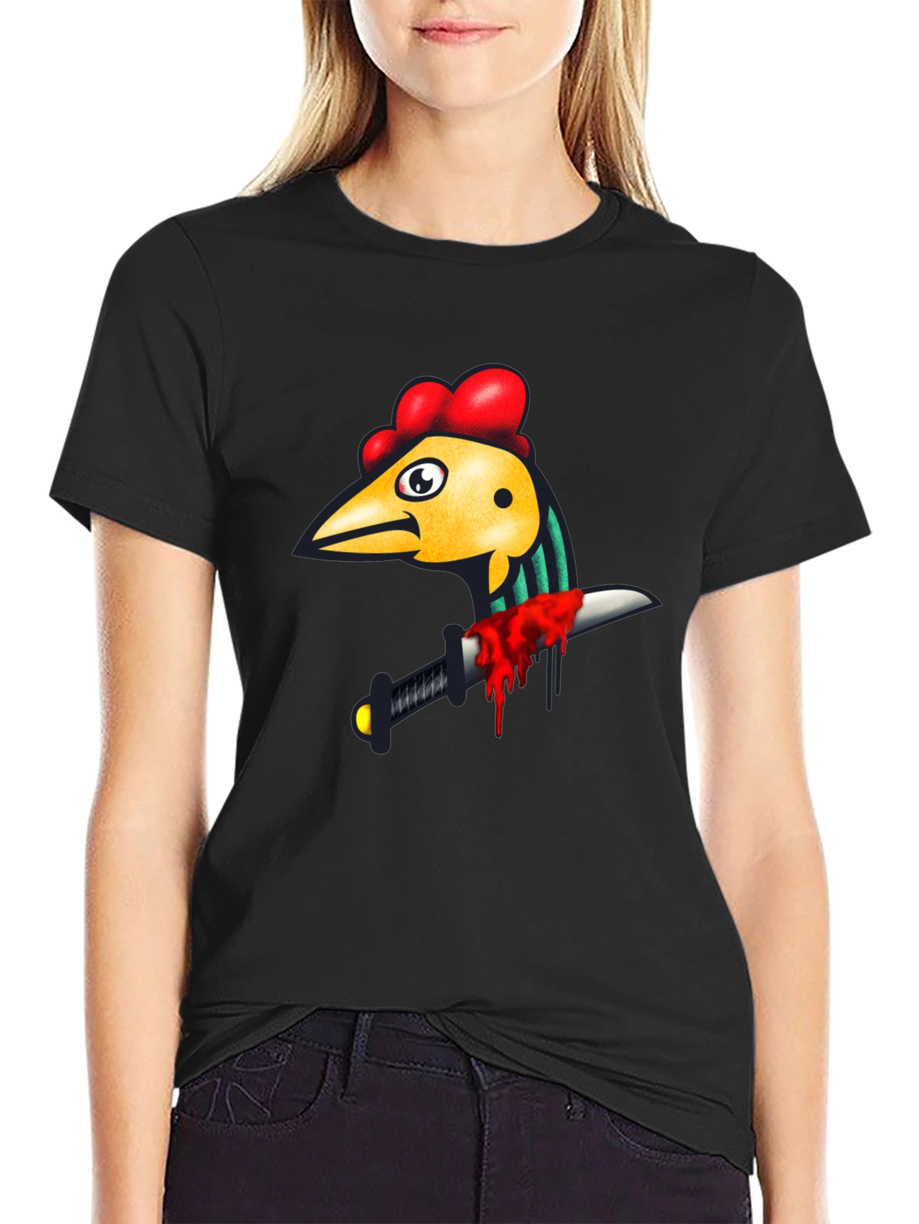 Chicken & Dagger Black T-Shirt
