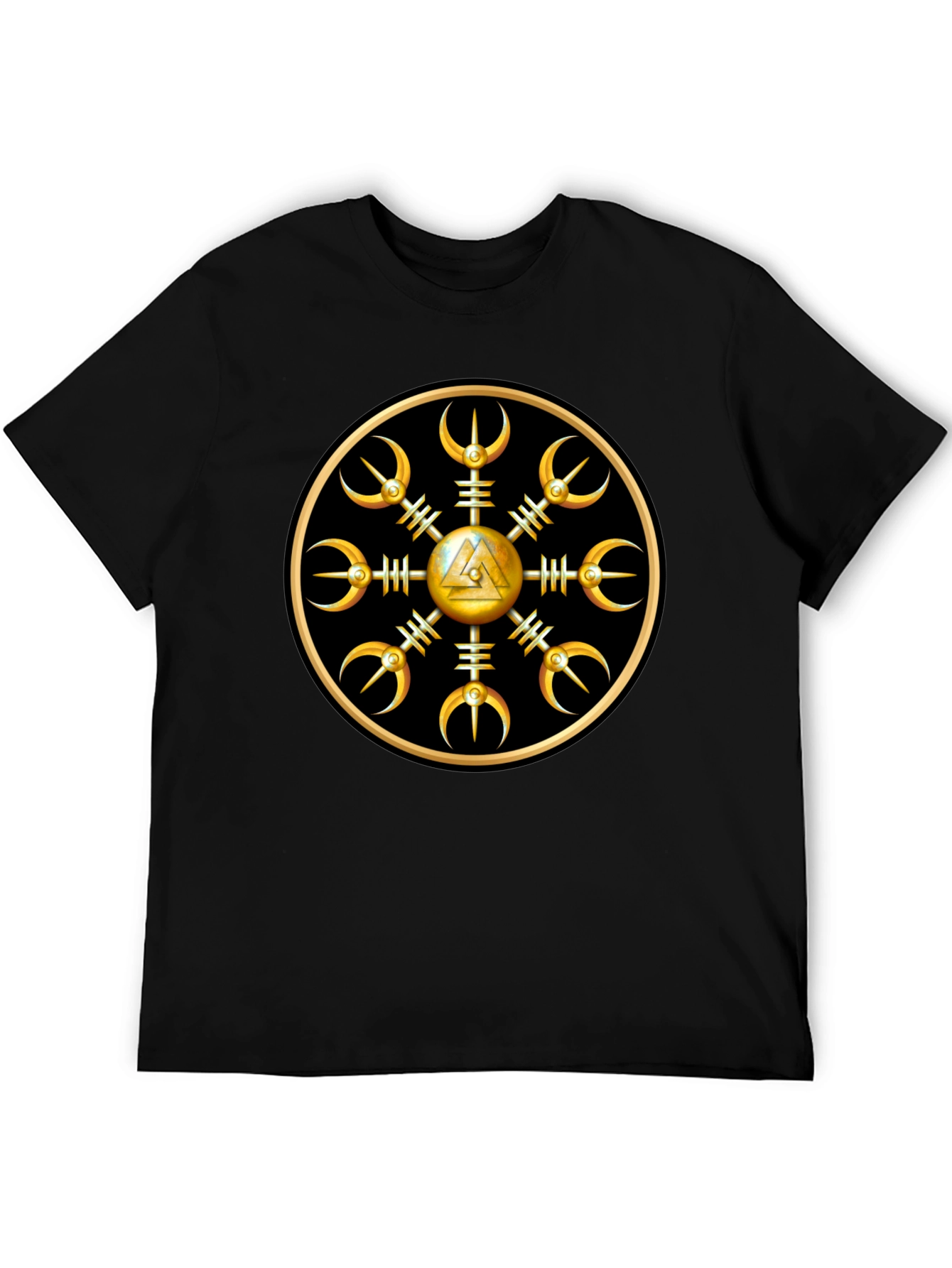 Helm of Awe Viking Symbol Black T-Shirt