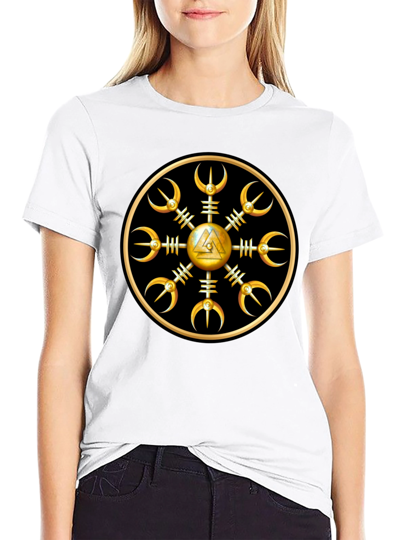 Helm of Awe Viking Symbol Black T-Shirt