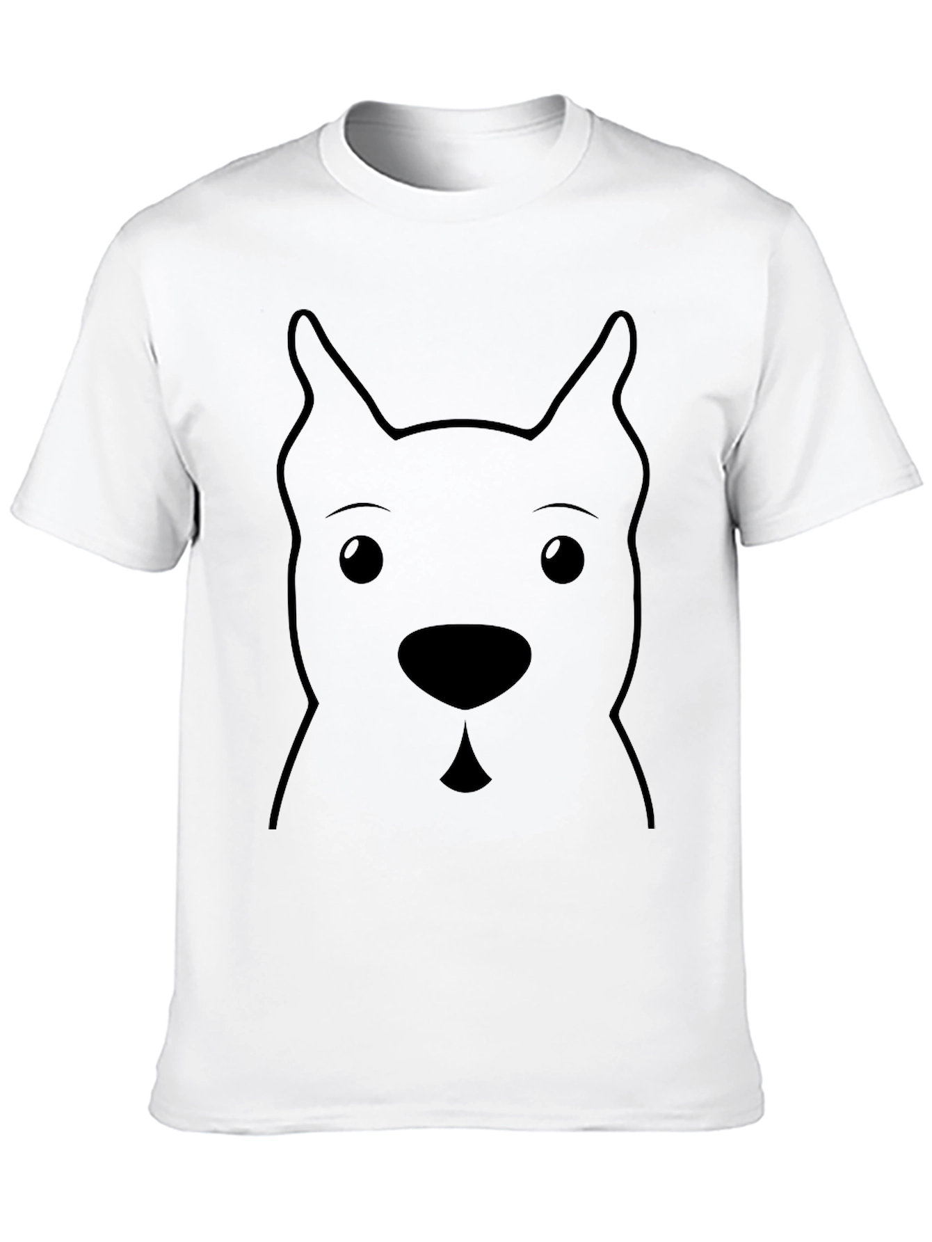 Dog Face Graphic Tee - Black Casual T-Shirt