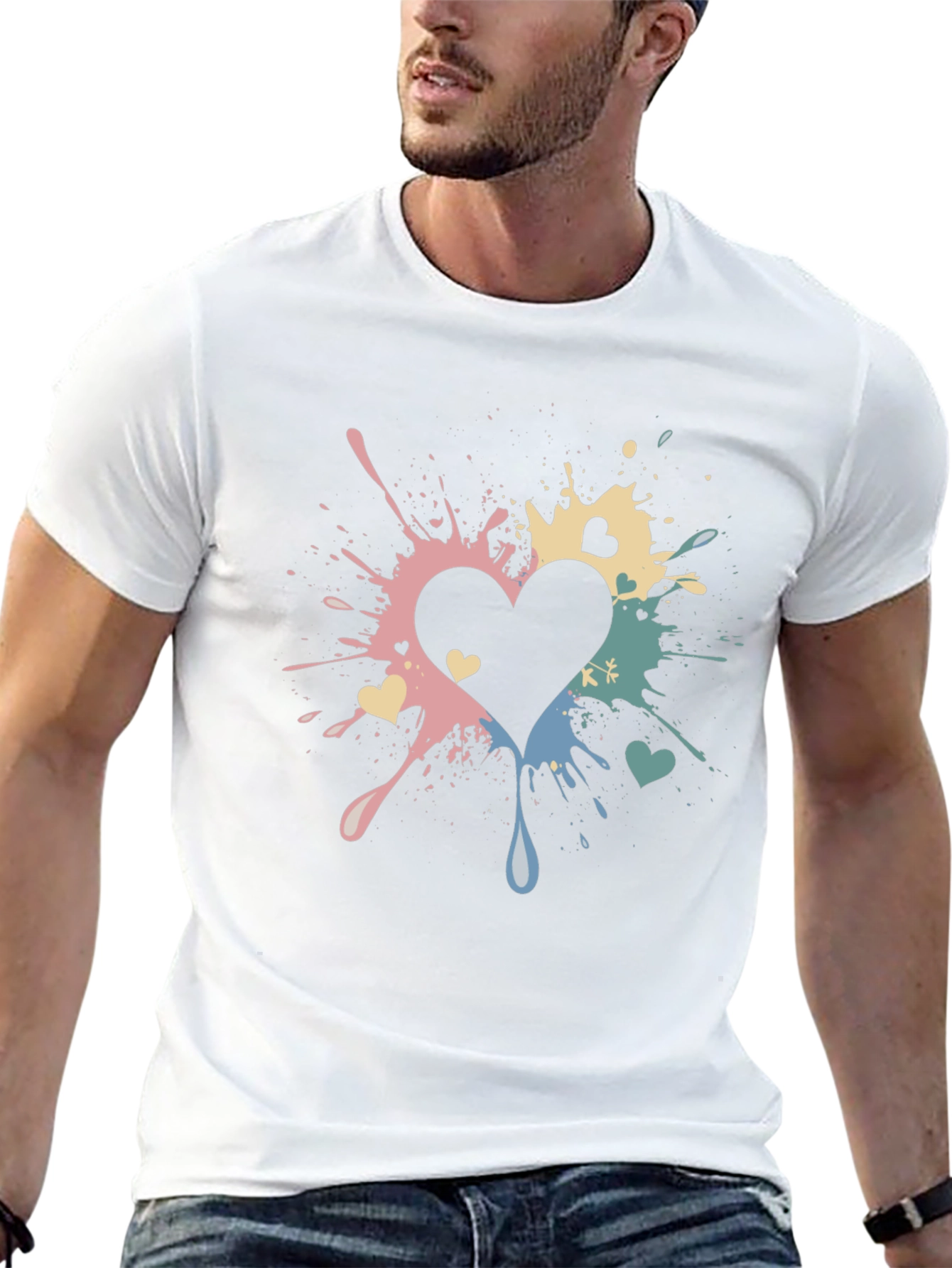 Heart Splatter Graphic T-Shirt