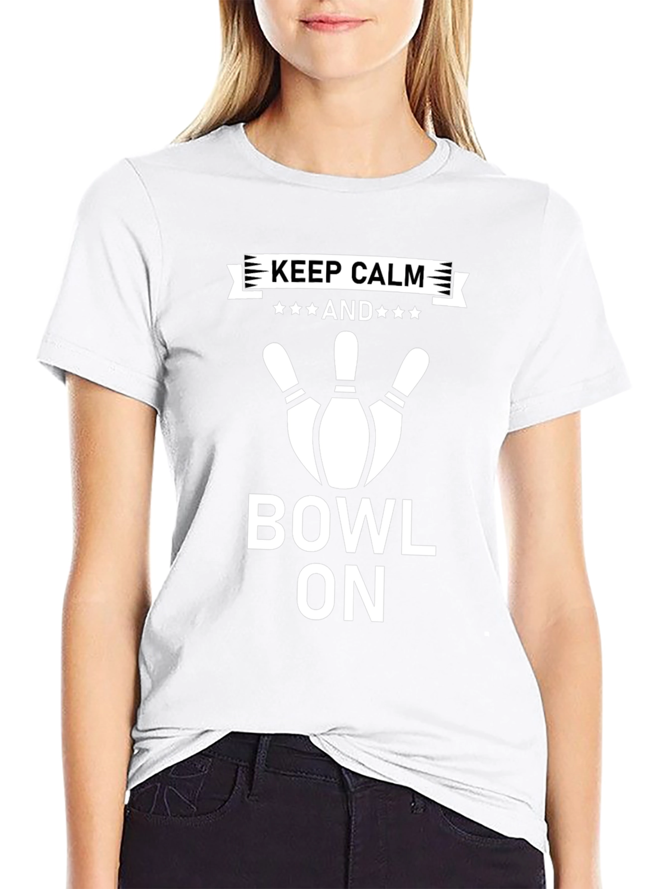 Keep Calm and Bowl On T-Shirt - Bowling Apparel