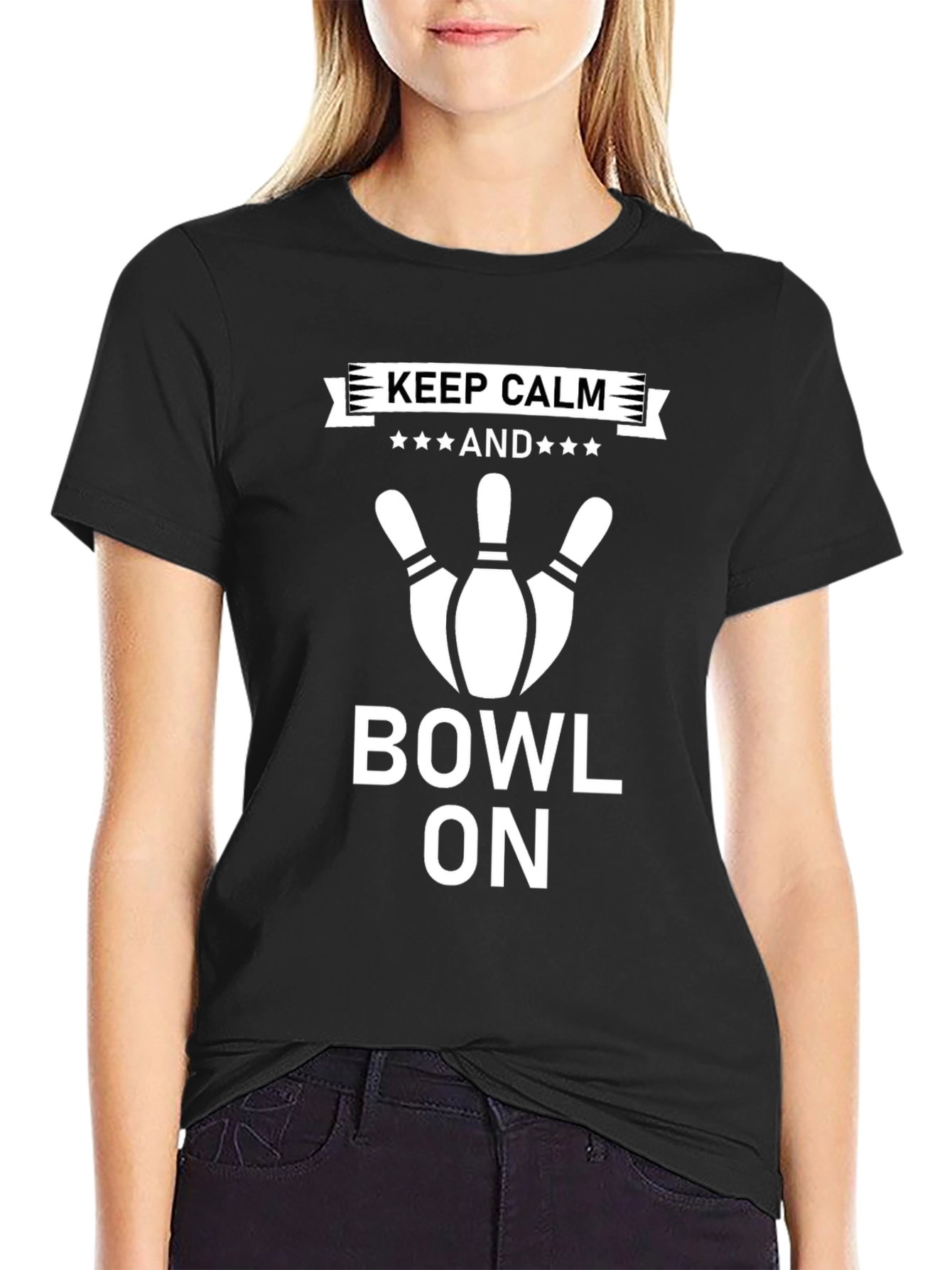 Keep Calm and Bowl On T-Shirt - Bowling Apparel