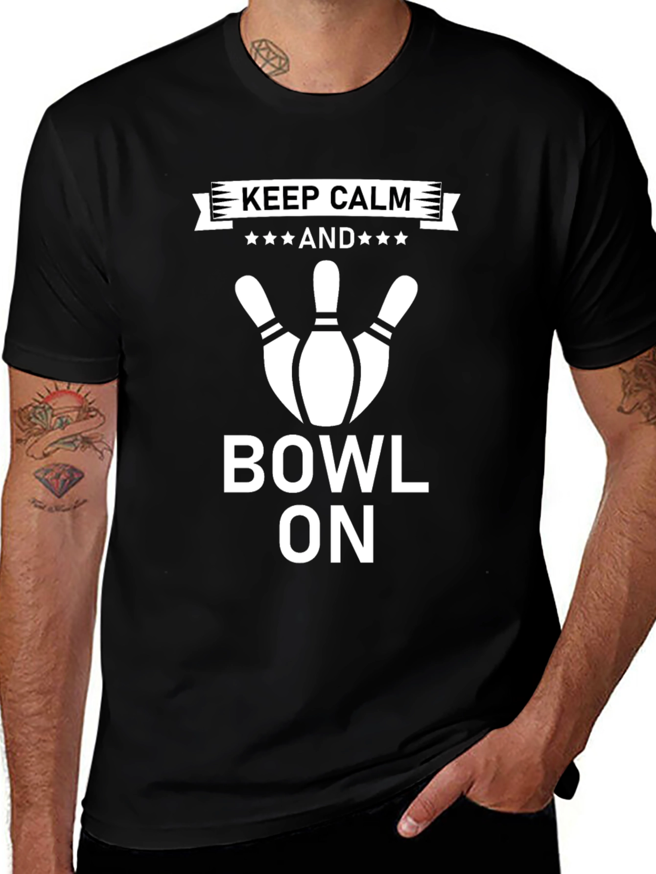 Keep Calm and Bowl On T-Shirt - Bowling Apparel
