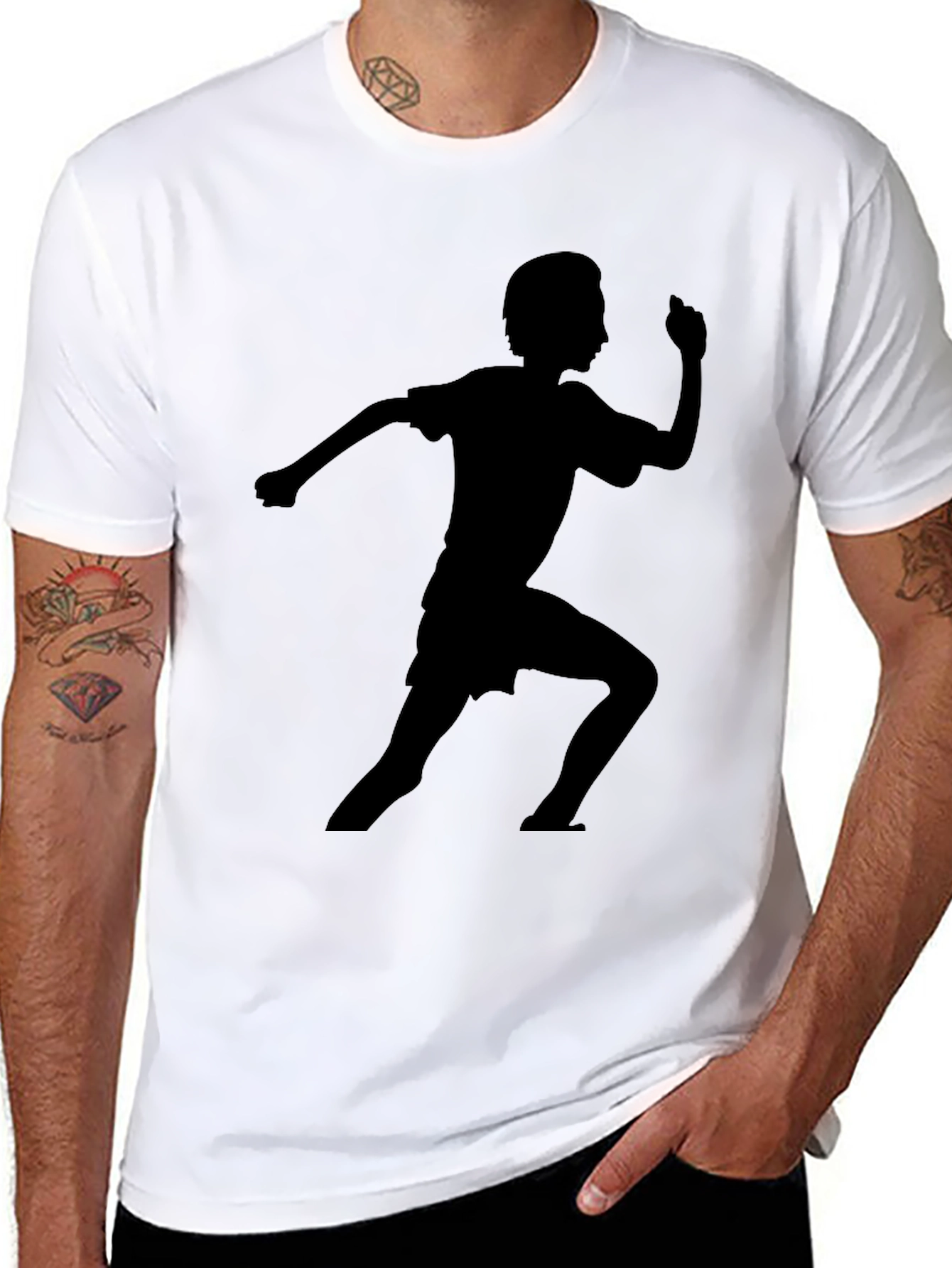 Black Running Man Graphic Tee